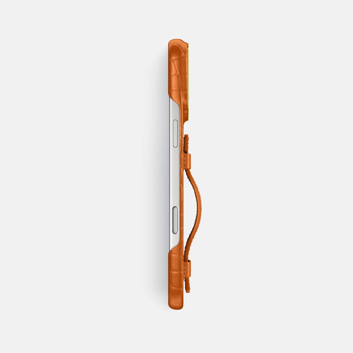 Handle Case For iPhone 18 Pro Max In Alligator -3 | Orange-Gold