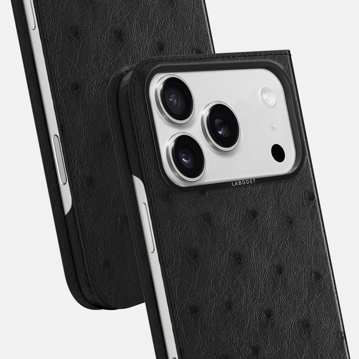 Folio Case For iPhone 18 Pro In Ostrich -5 | Black-Black