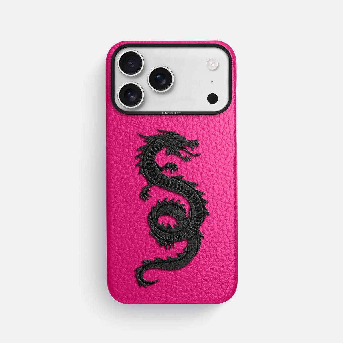 Classic Case With Carbon Dragon For iPhone 17 Pro Max In Calf -1 | Magenta-Black