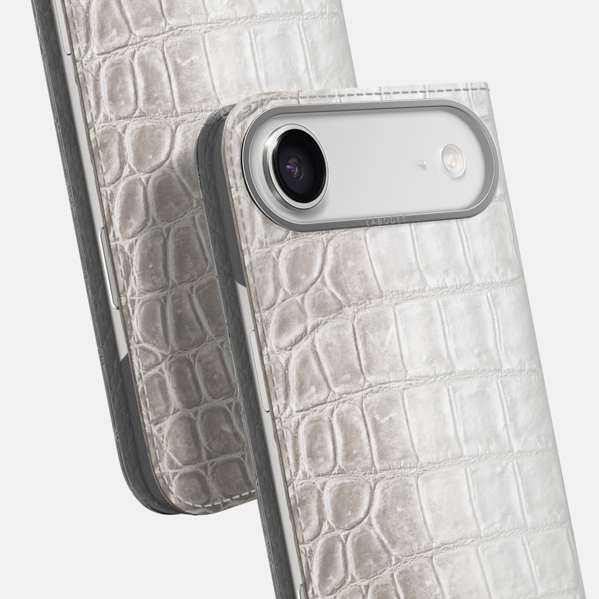 Folio Case For iPhone 17 Air In Himalayan Crocodile -5 | Grey-Steel