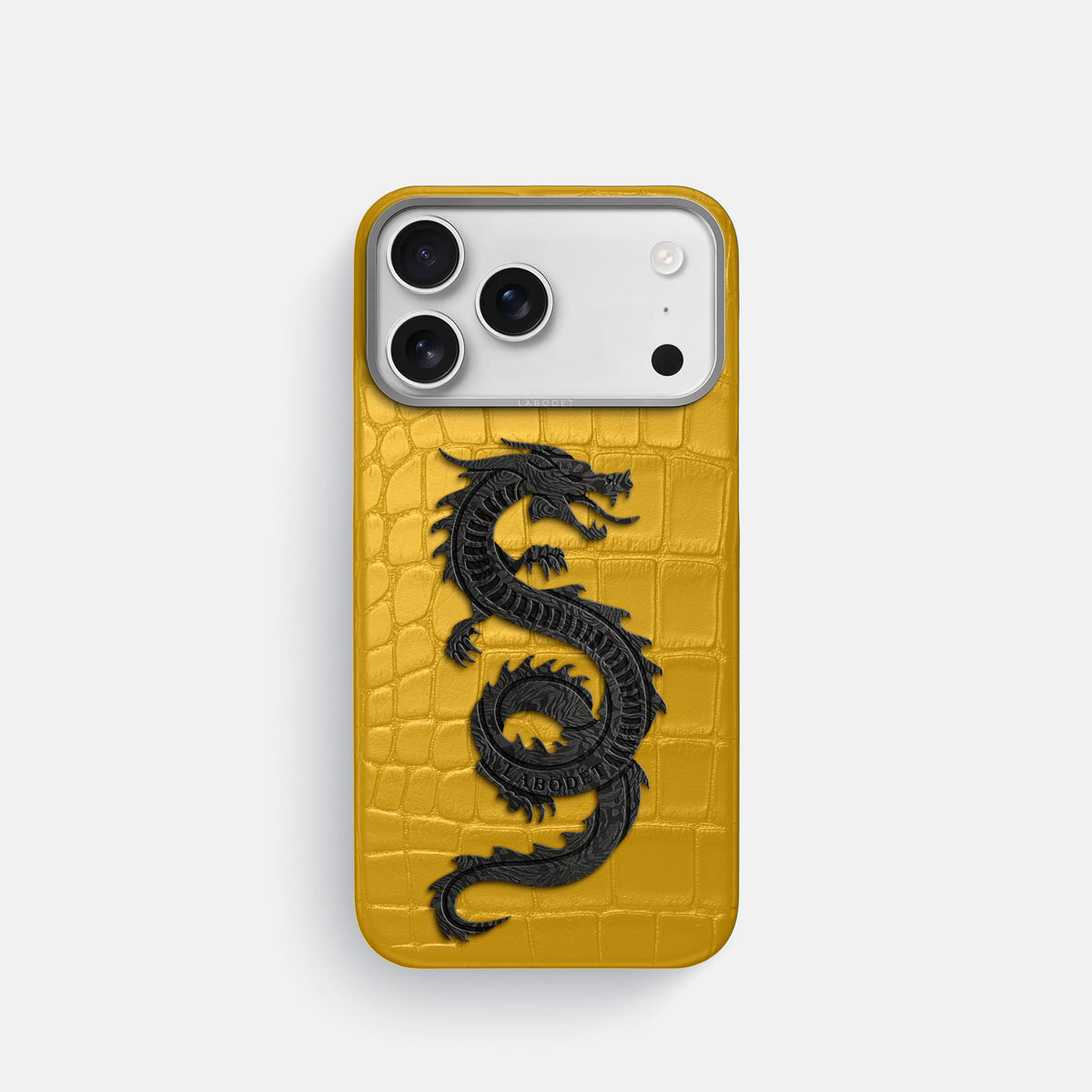 Classic Case With Carbon Dragon For iPhone 18 Pro In Alligator -1 | Yellow-Steel