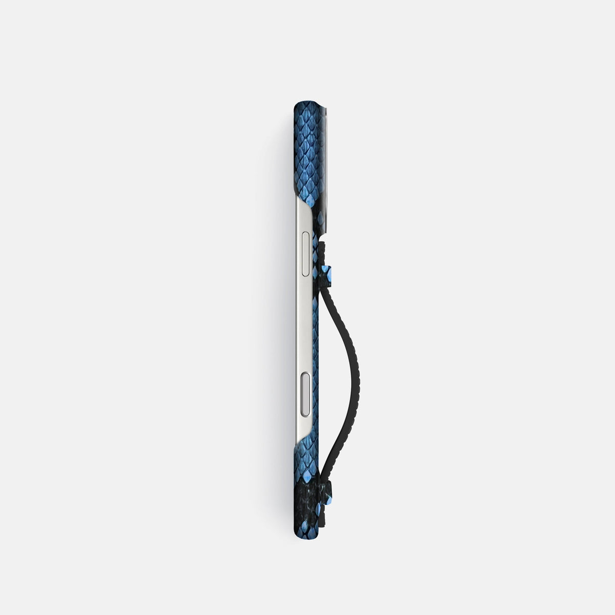 Center Handle For iPhone 18 Pro In Deluxe Python -2 | Blue-Jeans-Steel