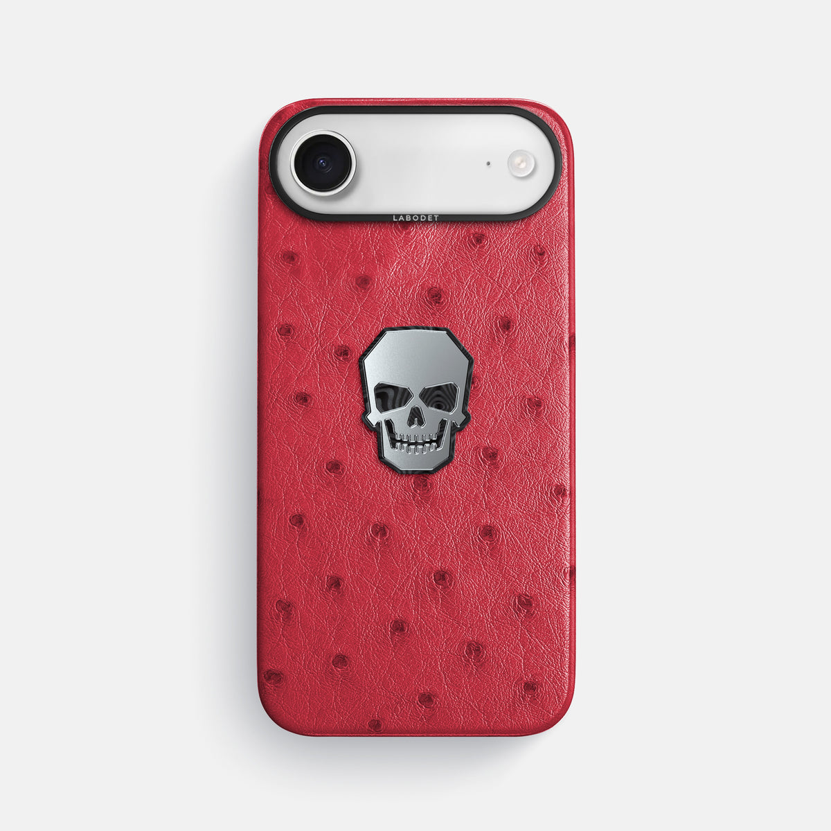 Classic Case With Titanium Skull For iPhone 17 Air In Ostrich -1 | Red-Black