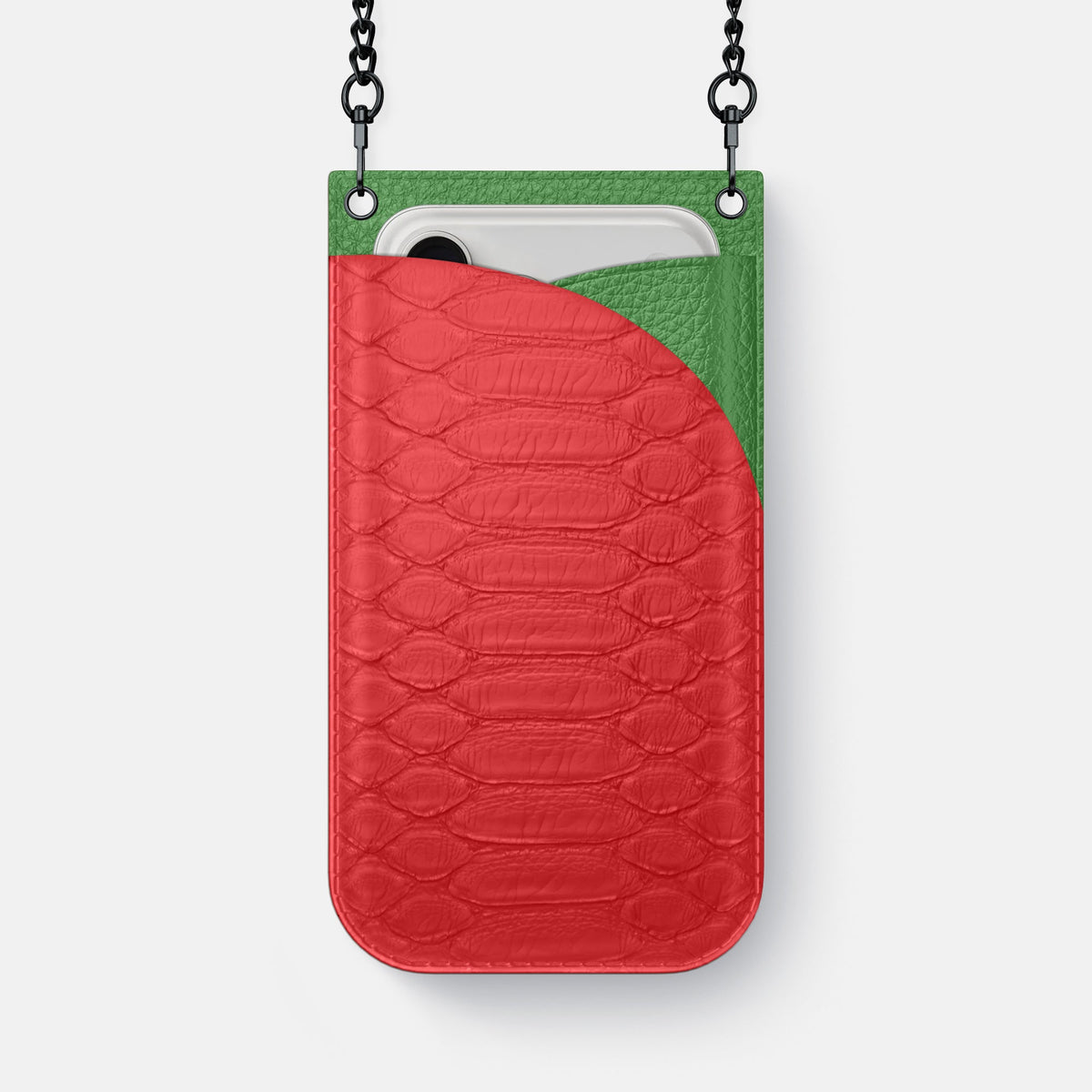 Crossbody Bag For iPhone 18 Pro Max In Python -1 | Red-Black
