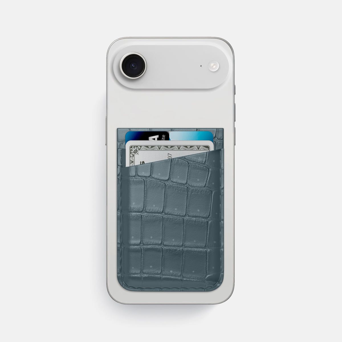 MagSafe Wallet For iPhone 17 Air In Porosus Crocodile -1 | Denim