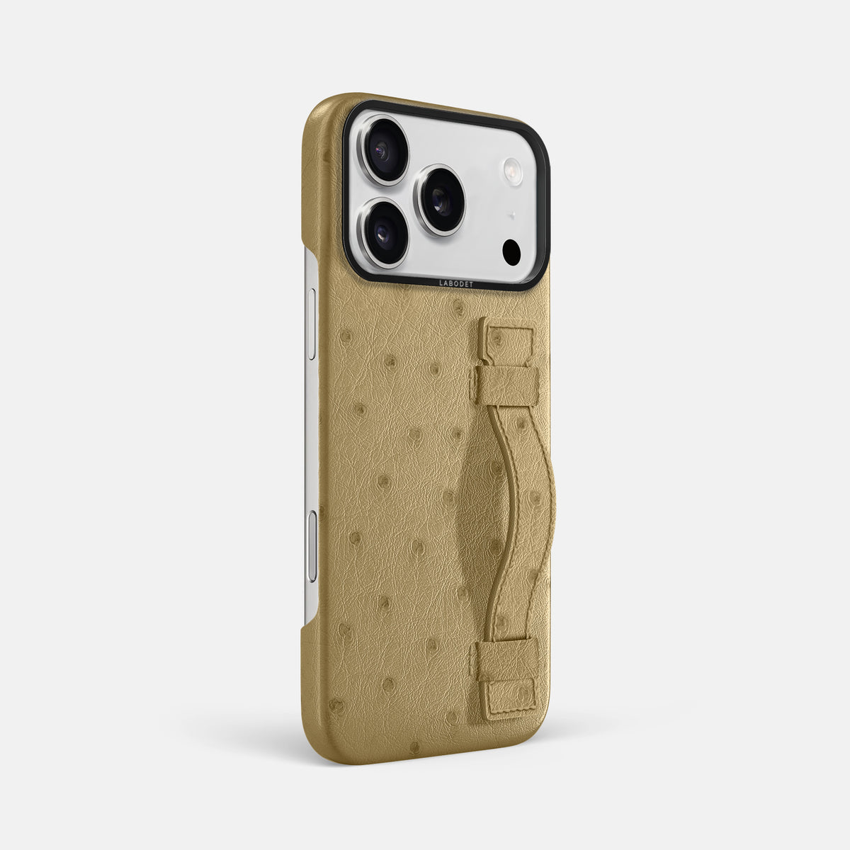 Handle Case For iPhone 17 Pro Max In Ostrich -2 | Desert-Sand-Black