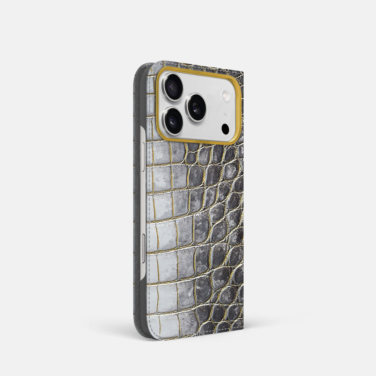 Folio Case For iPhone 17 Pro In Himalayan Crocodile -1 | Gold-Gold