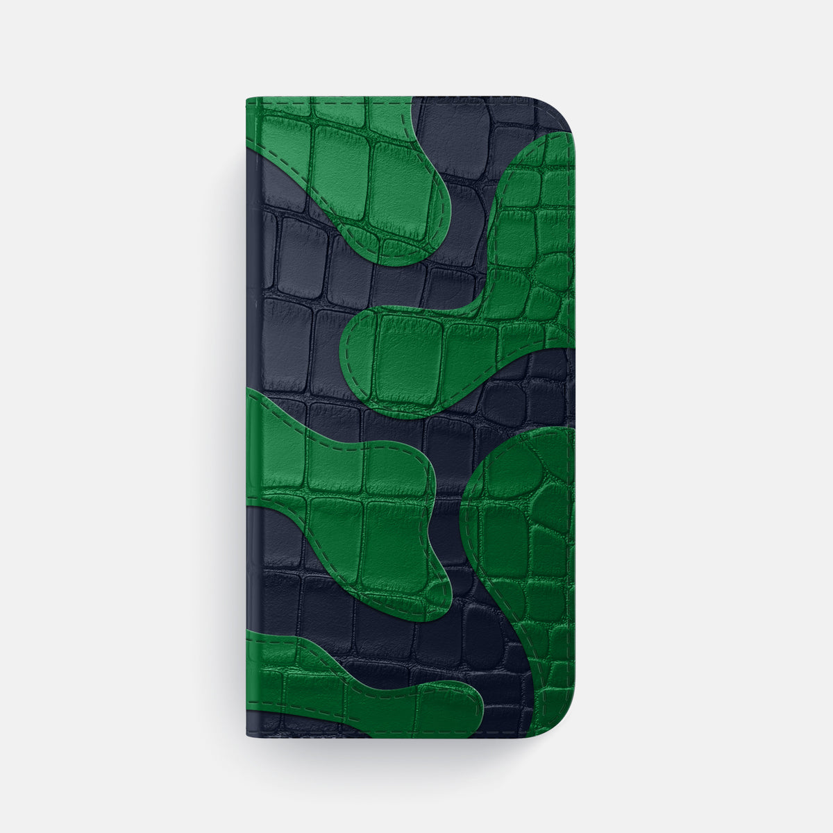 Camouflage Folio For iPhone 17 Air In Alligator -4 | Navy-Blue-Steel