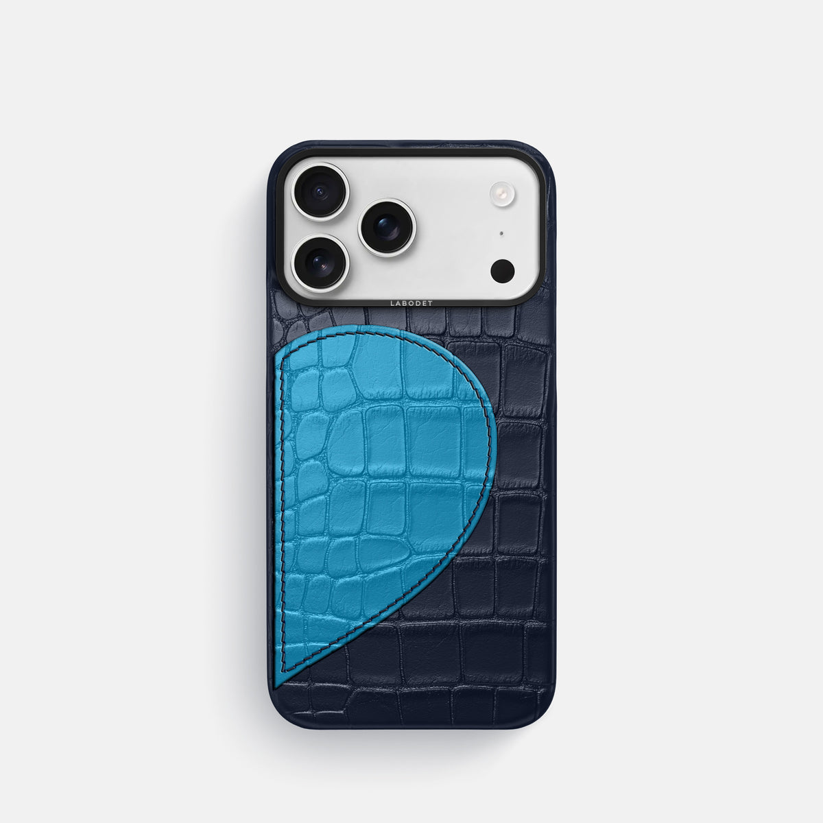 Classic Case With Half Heart - Right For iPhone 17 Pro In Alligator -1 | Navy-Blue-Black