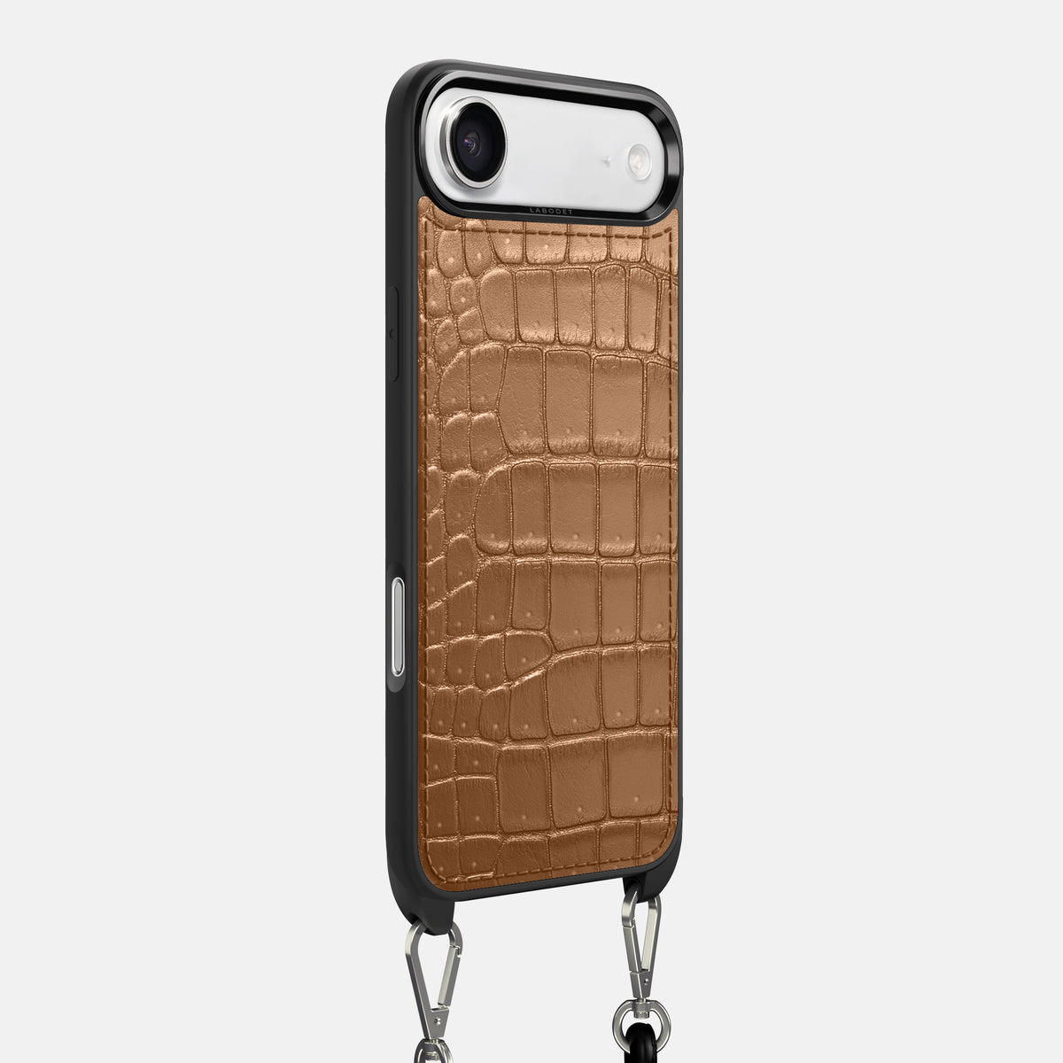 Crossbody Sport Case For iPhone 17 Air In Porosus Crocodile -2 | Milk-Chocolate