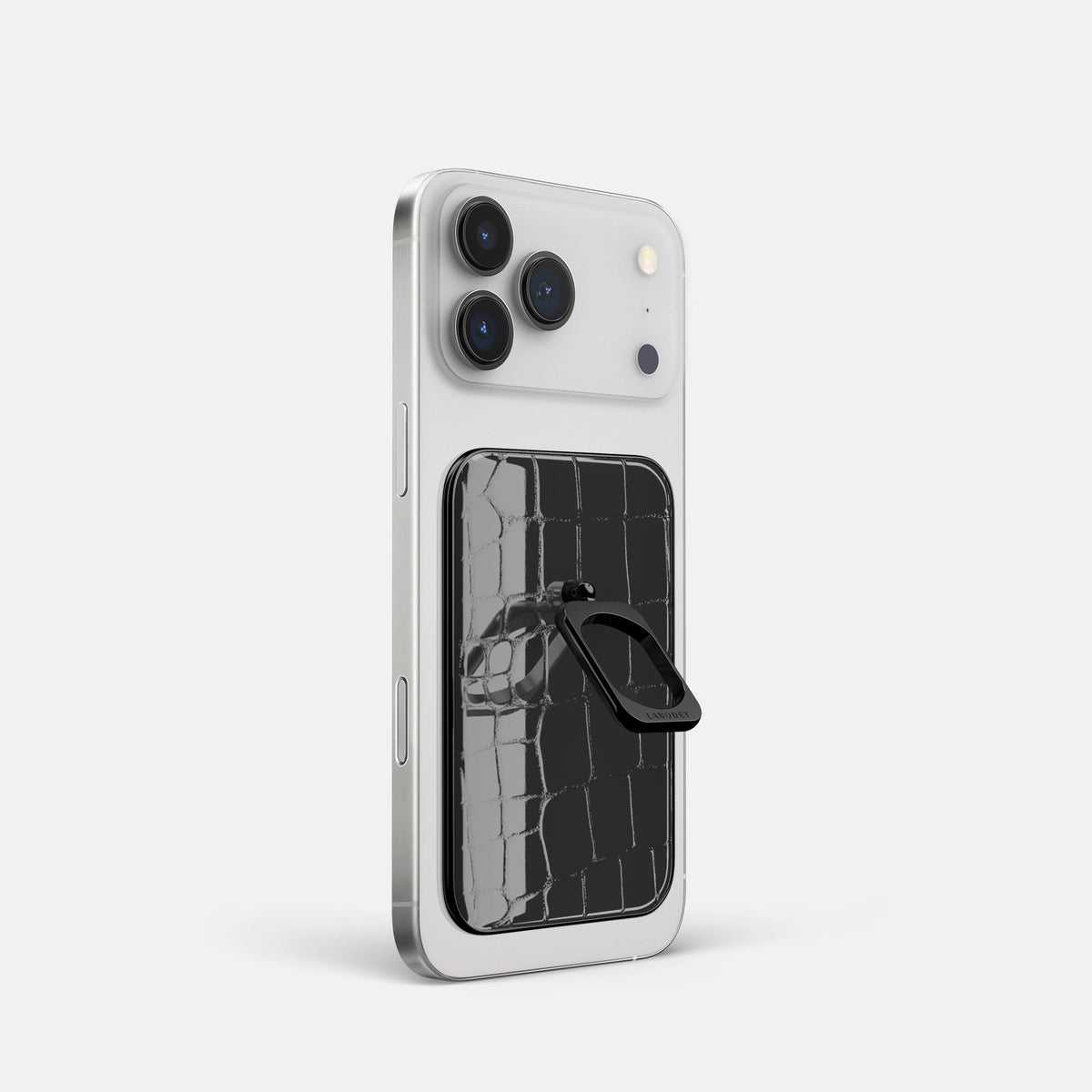 MagSafe Ring For iPhone 18 Pro In Shiny Alligator -1 | Black-Black