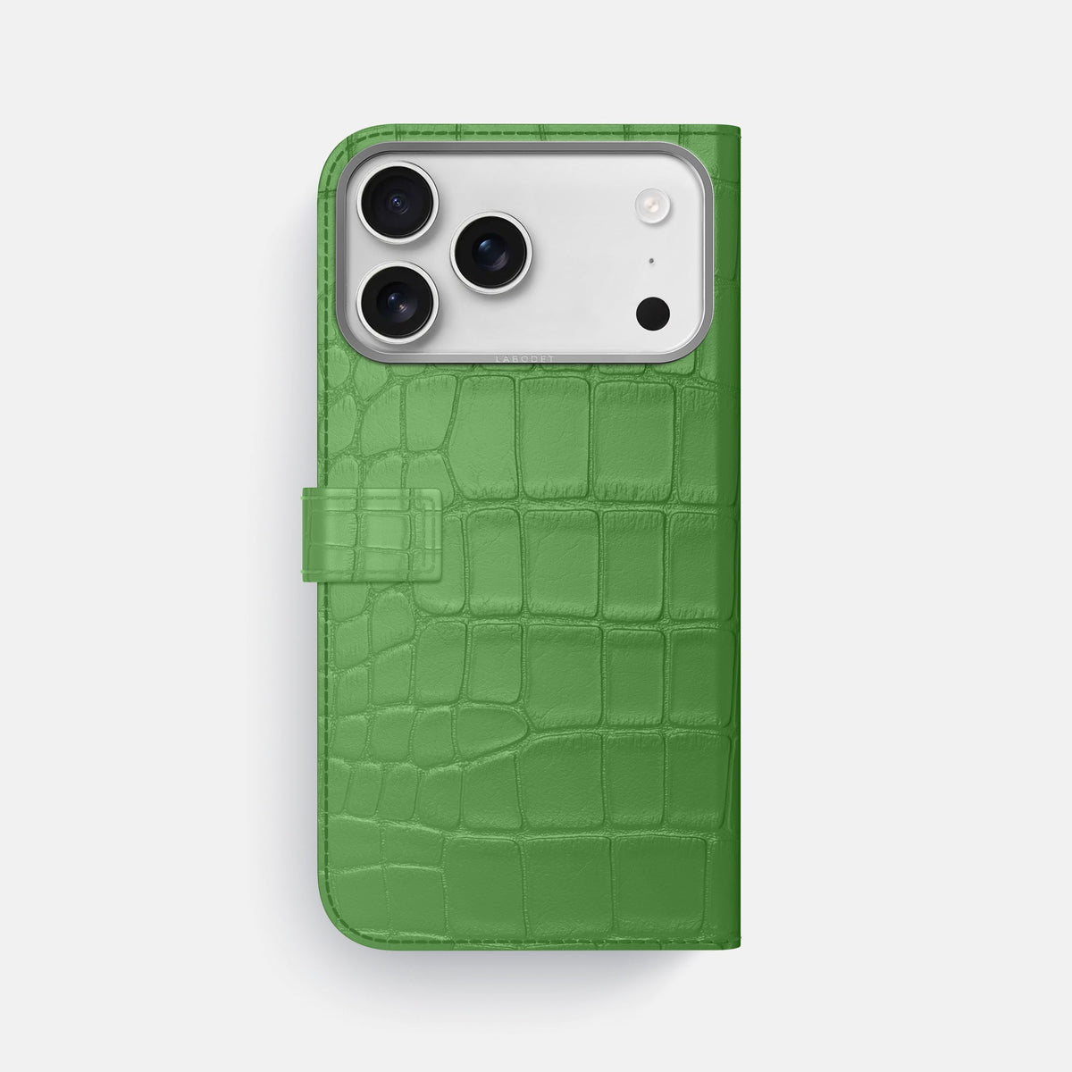 Folio Case with Clasp For iPhone 18 Pro Max In Alligator -3 | Apple-Green-Steel