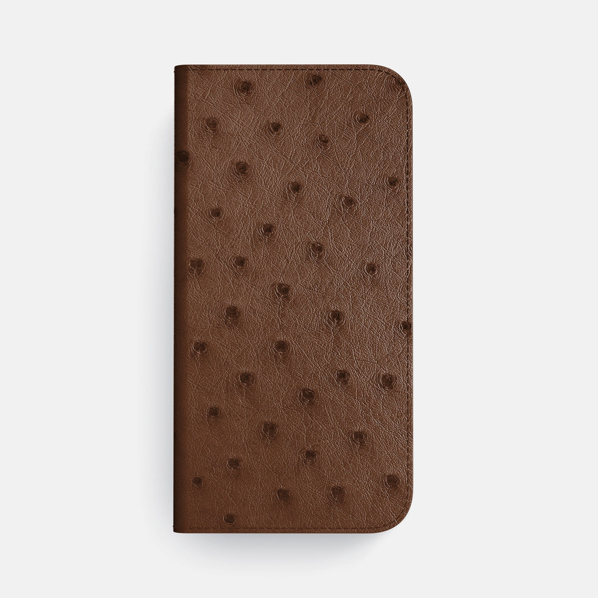 Folio Case with Card For iPhone 18 Pro Max In Ostrich -4 | Chocolate-Steel