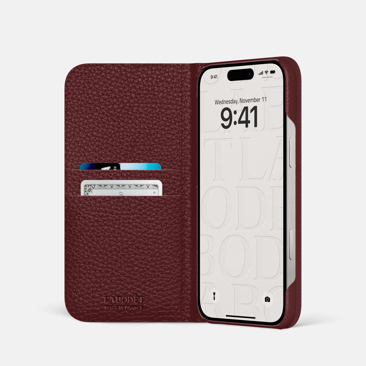 Folio Slim Case For iPhone 17 Pro In Calf -2 | Bordeaux