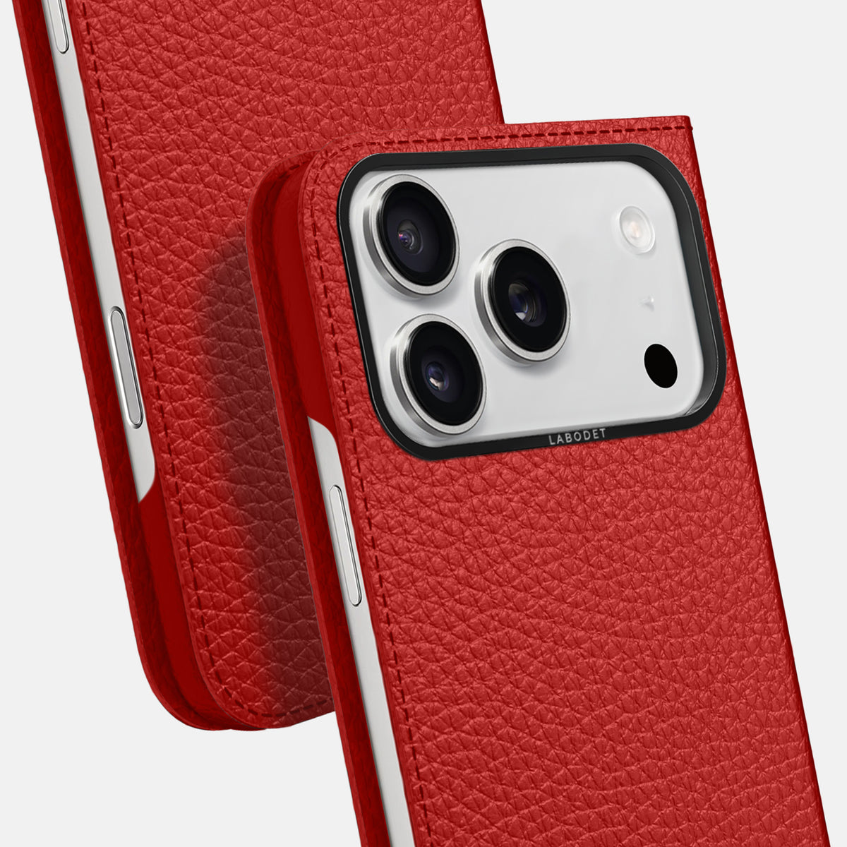 Folio Case For iPhone 17 Pro In Calf -5 | Red-Black
