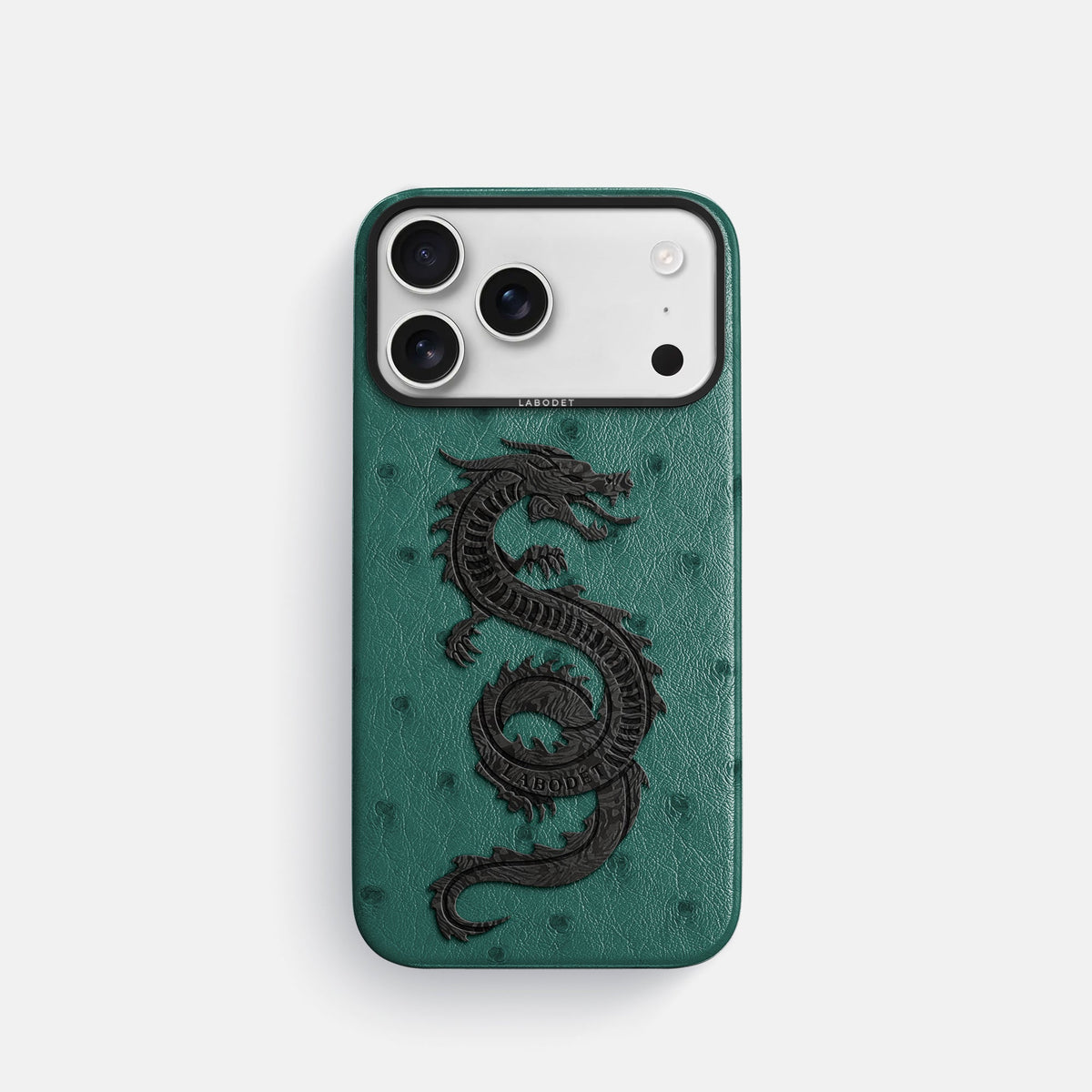 Classic Case With Carbon Dragon For iPhone 18 Pro In Ostrich -1 | Forest-Green-Black