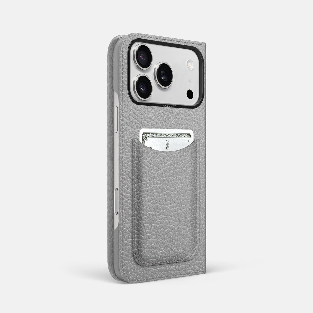 Folio Case with Card For iPhone 18 Pro Max In Calf -1 | Nuage-Black