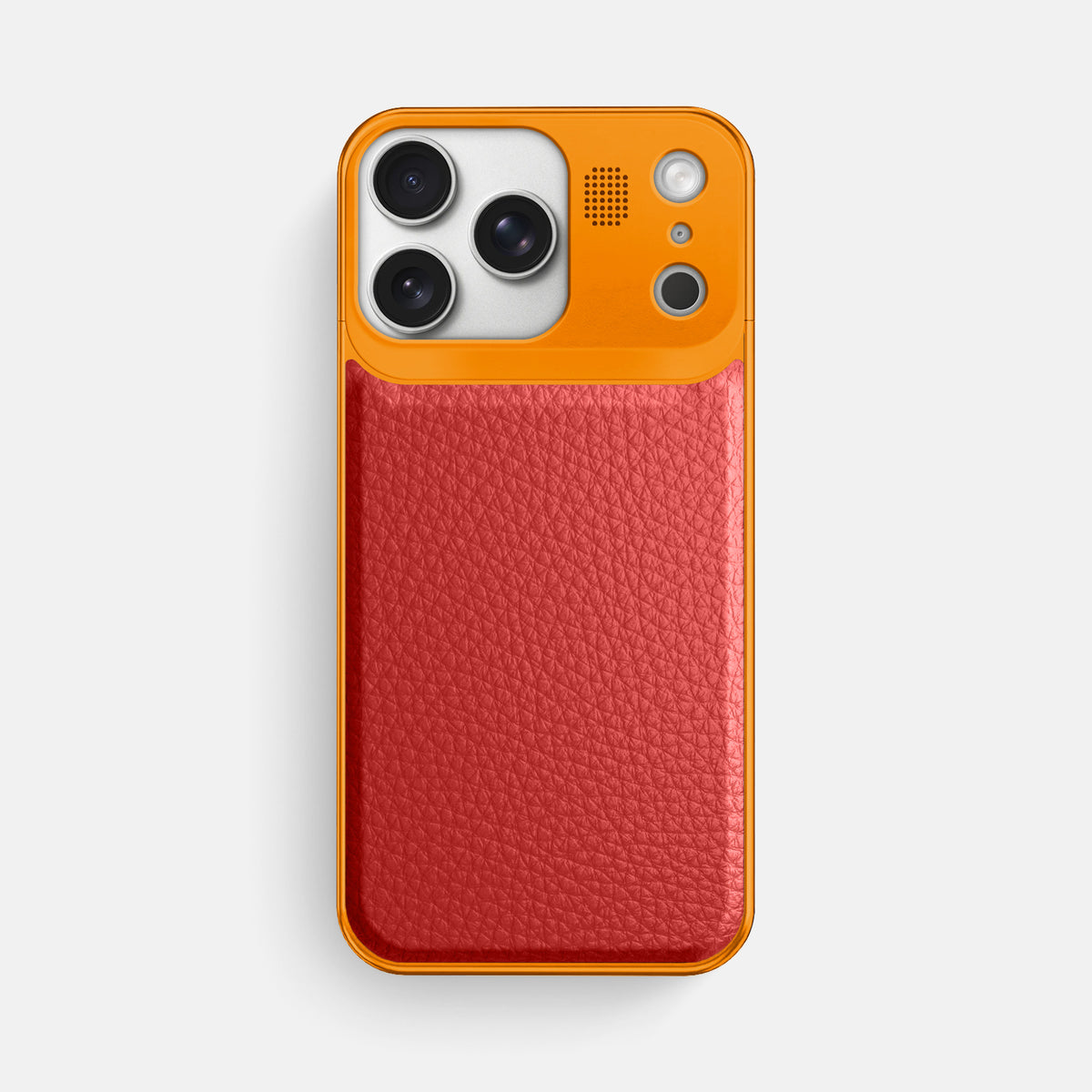 Metal Case For iPhone 17 Pro Max In Calf -1 | Red-Orange