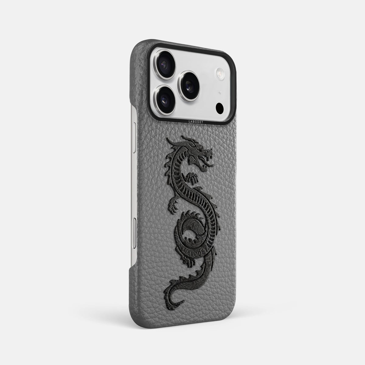 Classic Case With Carbon Dragon For iPhone 18 Pro Max In Calf -2 | Souris-Black