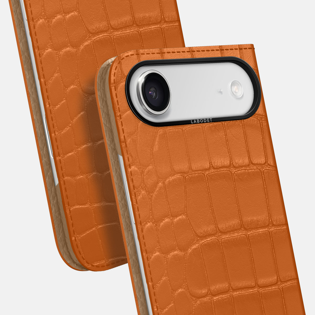 Folio Case For iPhone 17 Air In Alligator -5 | Orange-Black