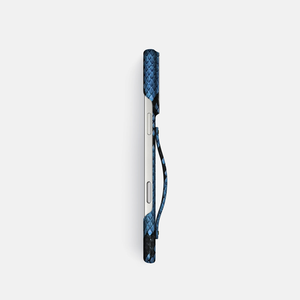 Finger Case For iPhone 17 Pro In Deluxe Python -3 | Blue-Jeans-Steel