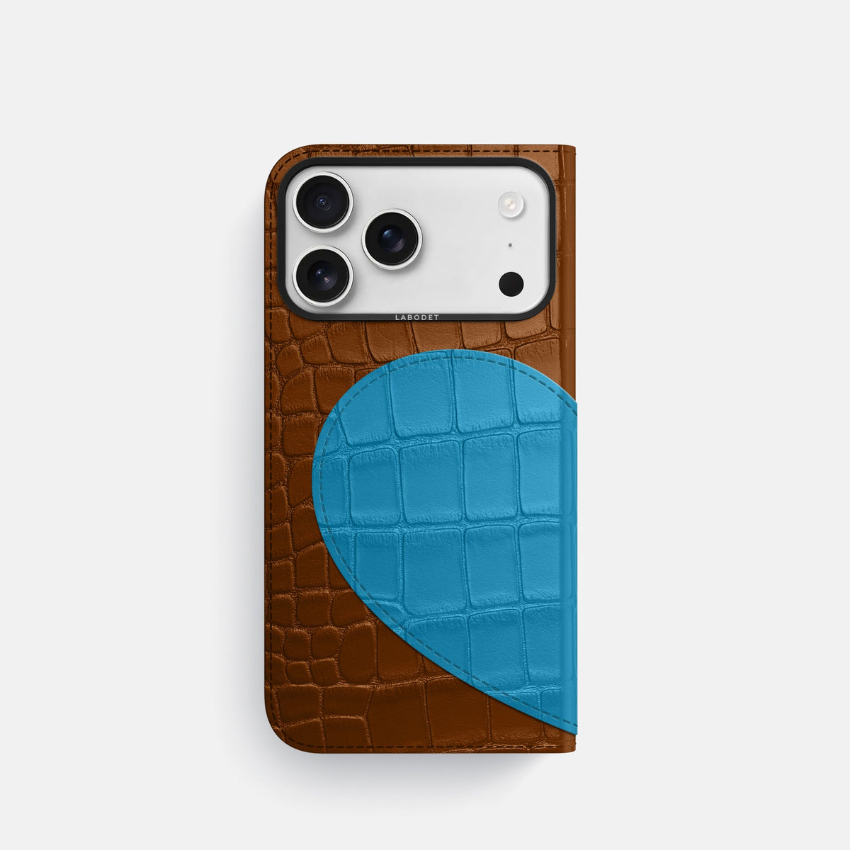 Folio Case With Heart For iPhone 18 Pro In Alligator -3 | Honey-Black