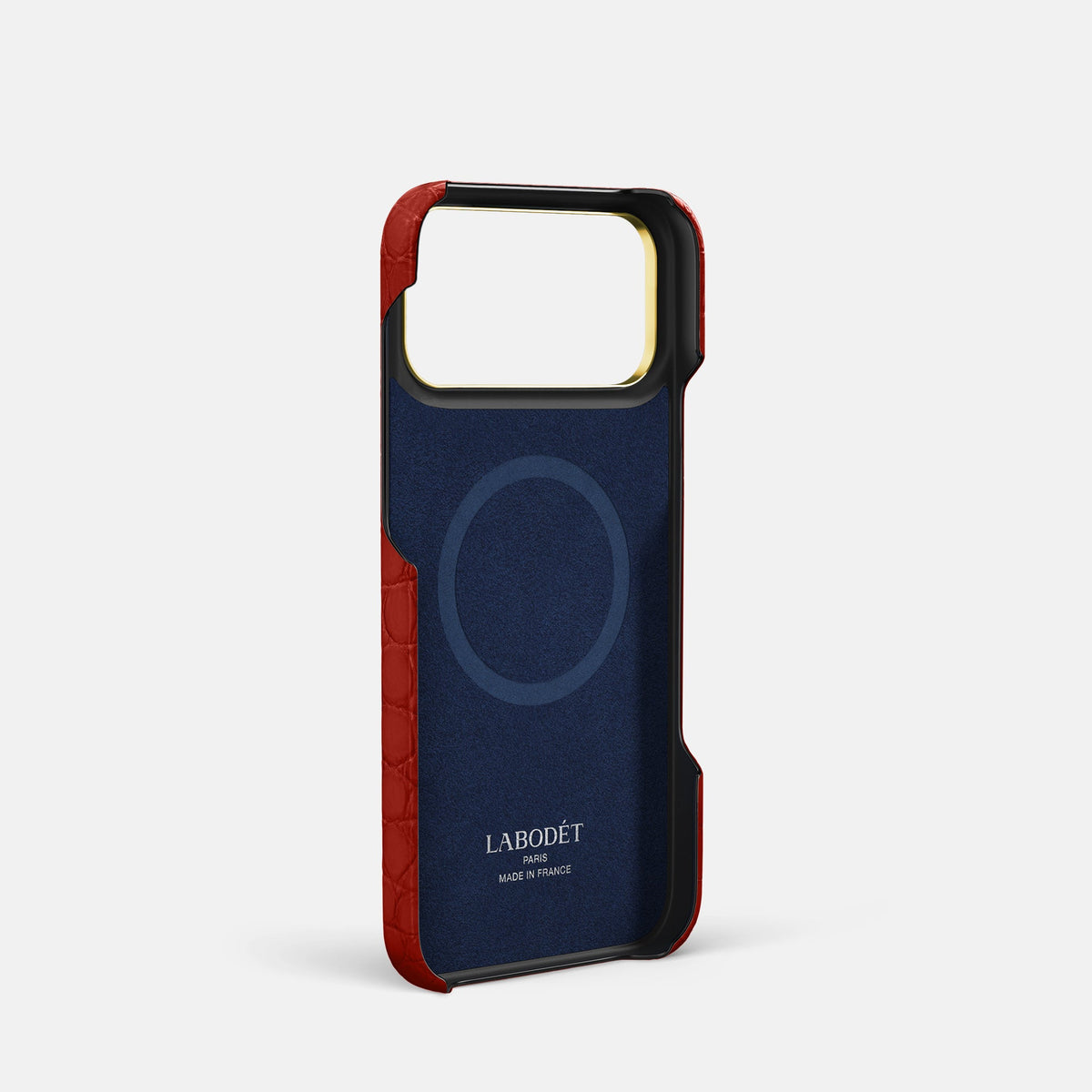 Handle Case For iPhone 18 Pro In Alligator -4 | Red-Gold