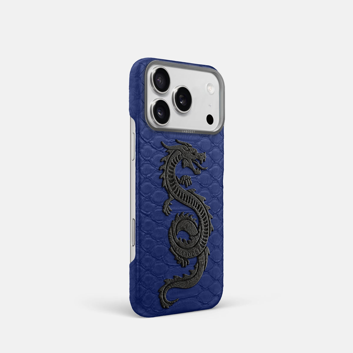Classic Case With Carbon Dragon For iPhone 18 Pro In Python -2 | Royal-Blue-Steel