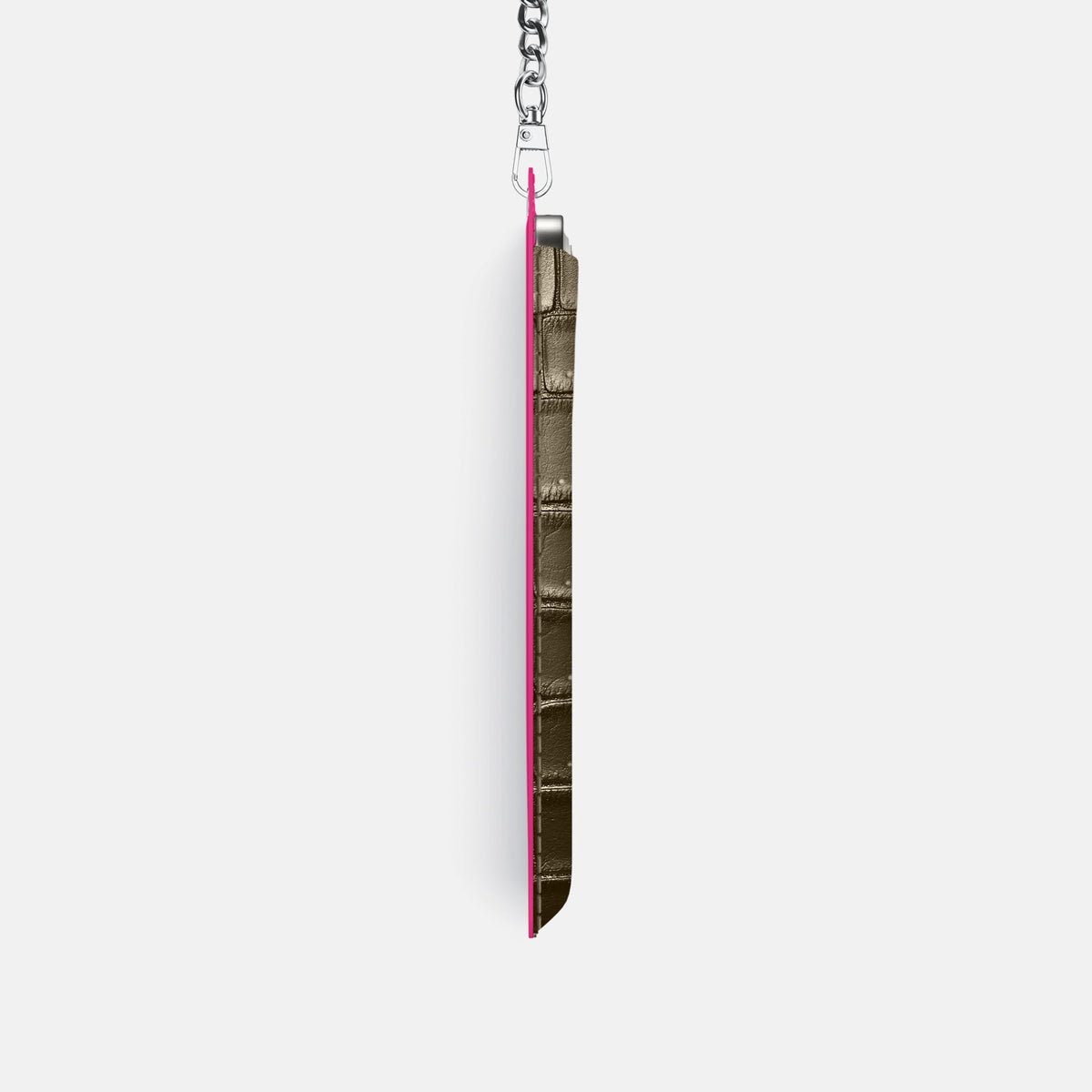 Crossbody Bag For iPhone 18 Pro In Porosus Crocodile -4 | Bronze-Steel