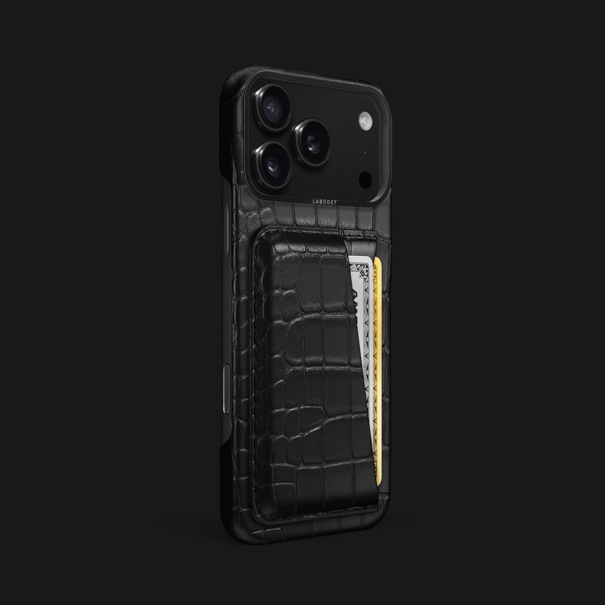 Double Card Case Edition Black For iPhone 17 Pro Max In Alligator -2 | Edition-Black-Black