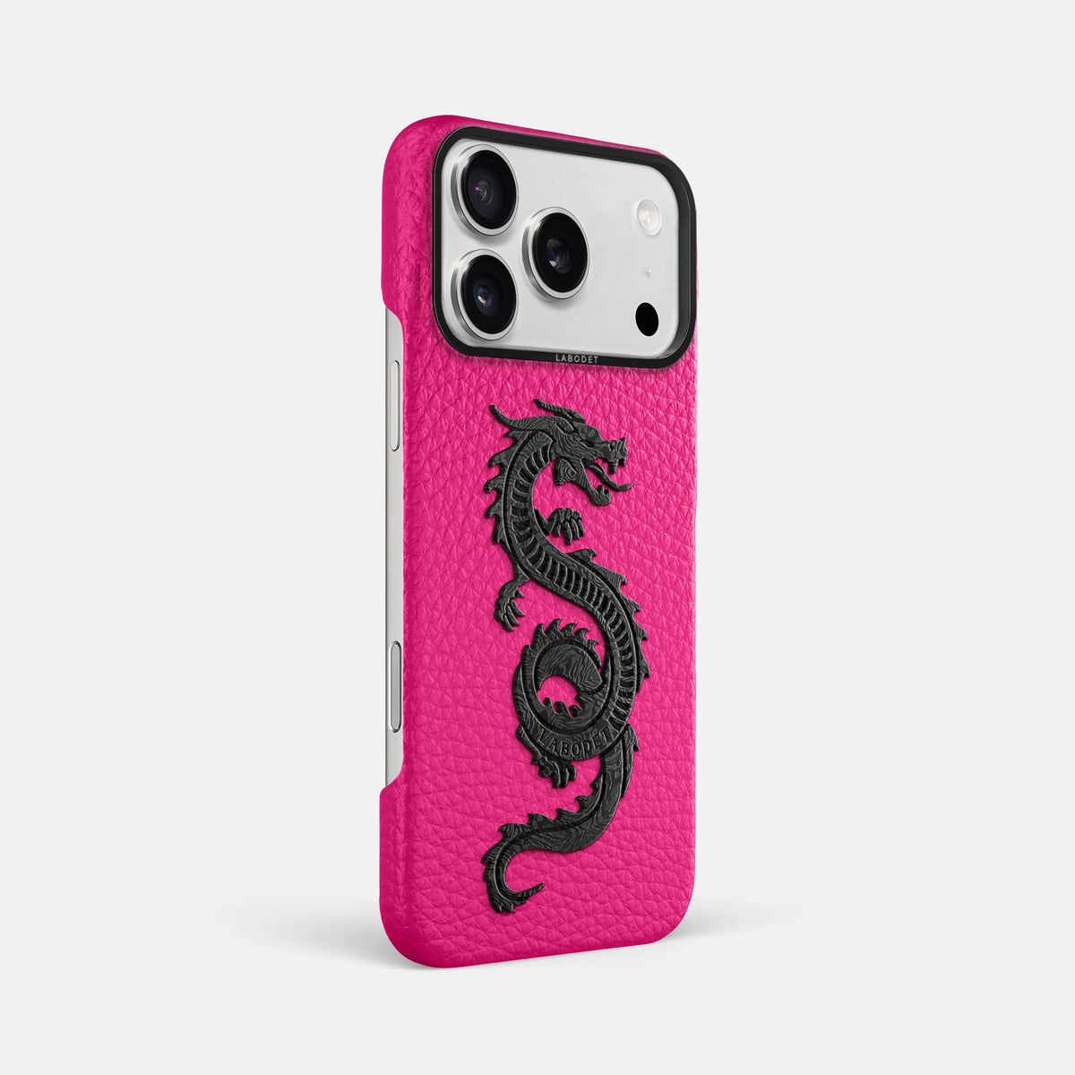 Classic Case With Carbon Dragon For iPhone 18 Pro Max In Calf -2 | Magenta-Black