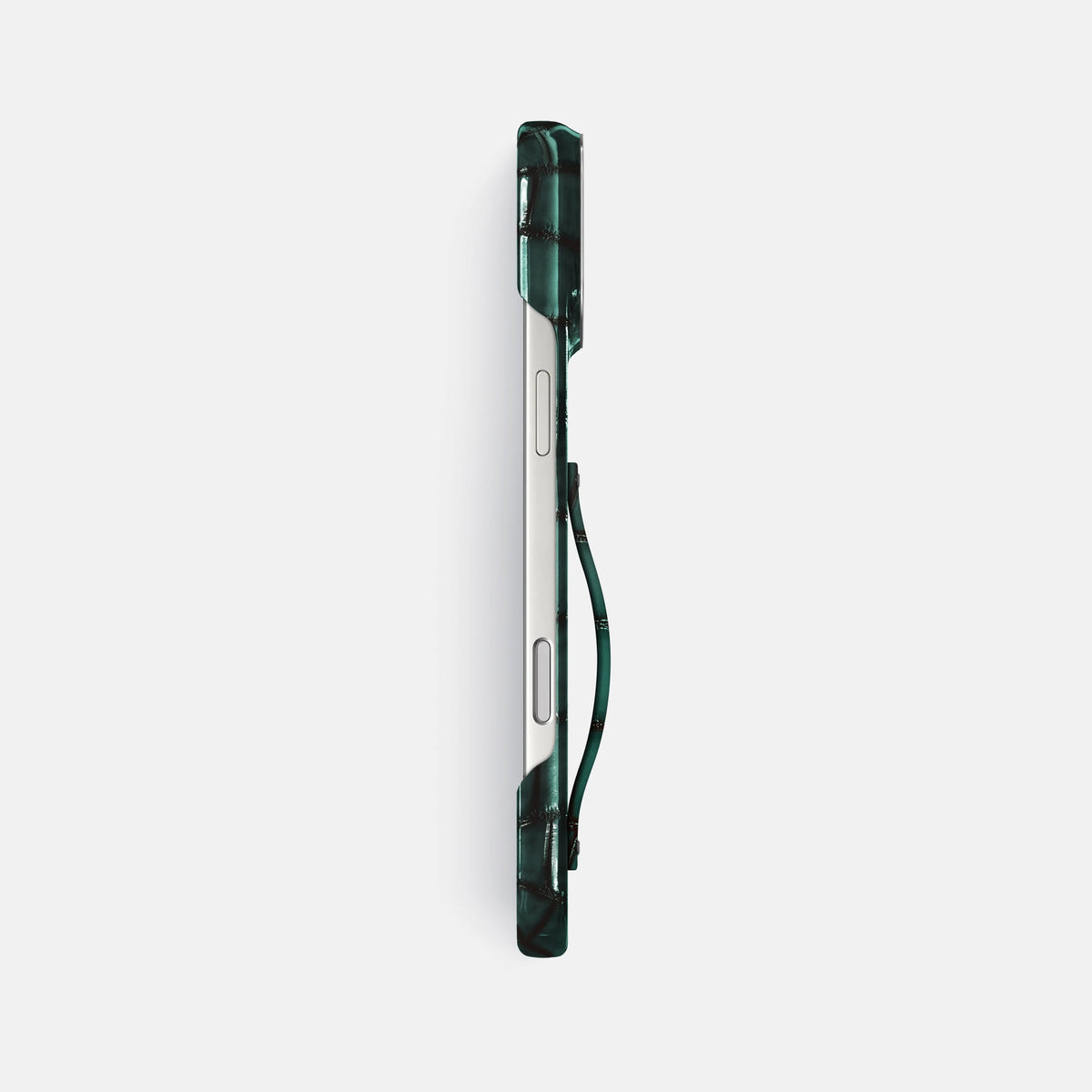 Finger Case For iPhone 18 Pro Max In Patina Alligator -3 | Green-Steel