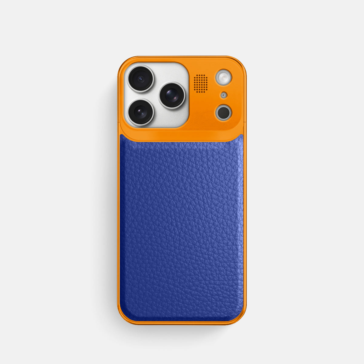 Metal Case For iPhone 17 Pro In Calf -1 | Royal-Blue-Orange