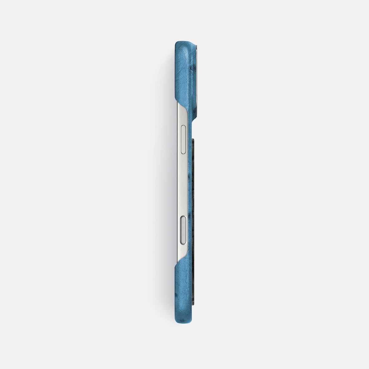 Classic Case With Carbon Dragon For iPhone 18 Pro Max In Ostrich -3 | Blue-Jeans-Steel