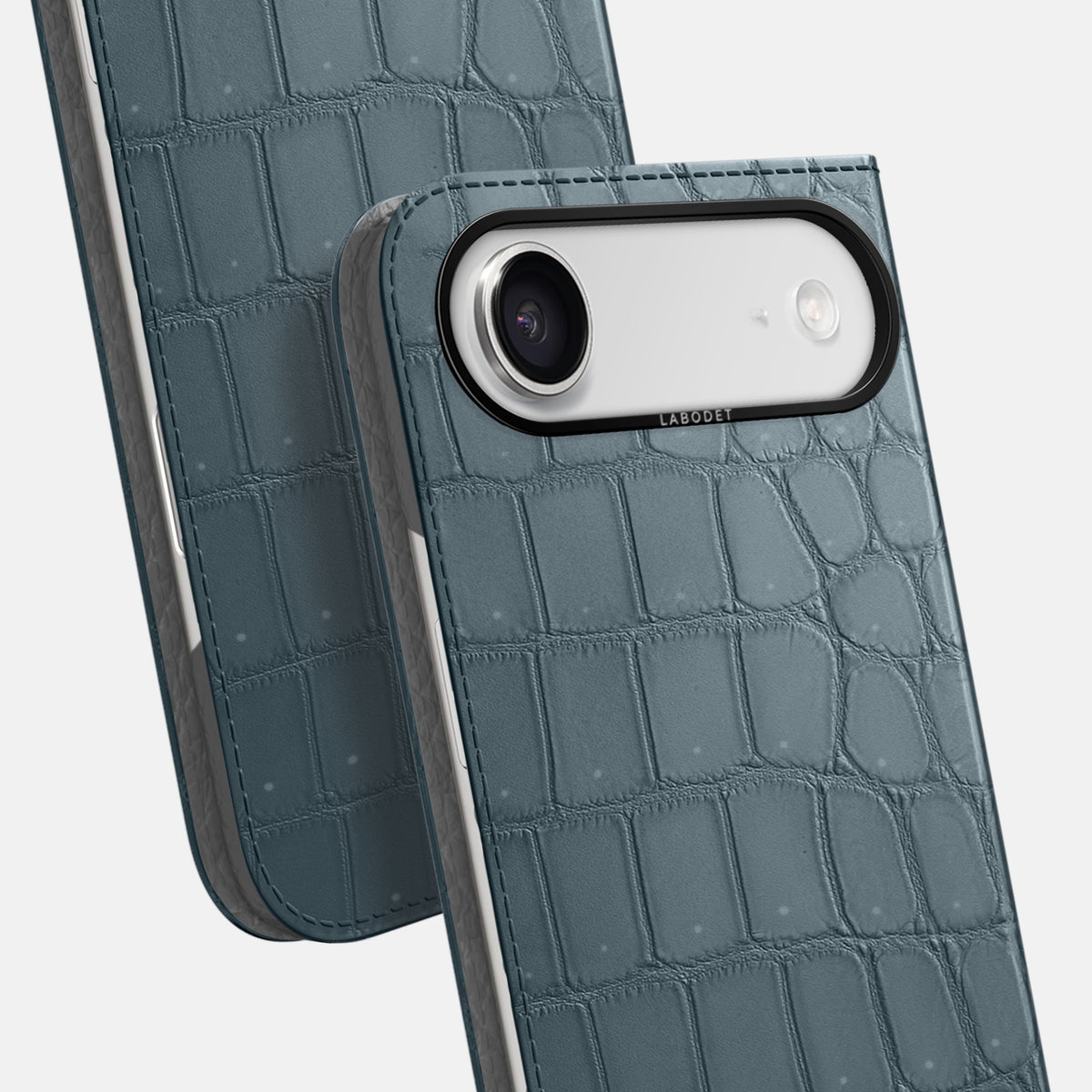 Folio Case For iPhone 17 Air In Porosus Crocodile -5 | Denim-Black