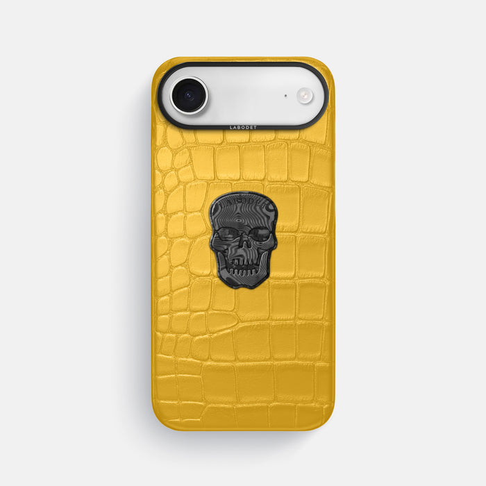 Classic Case With Carbon Skull For iPhone 17 Air In Alligator -1 | Yellow-Black