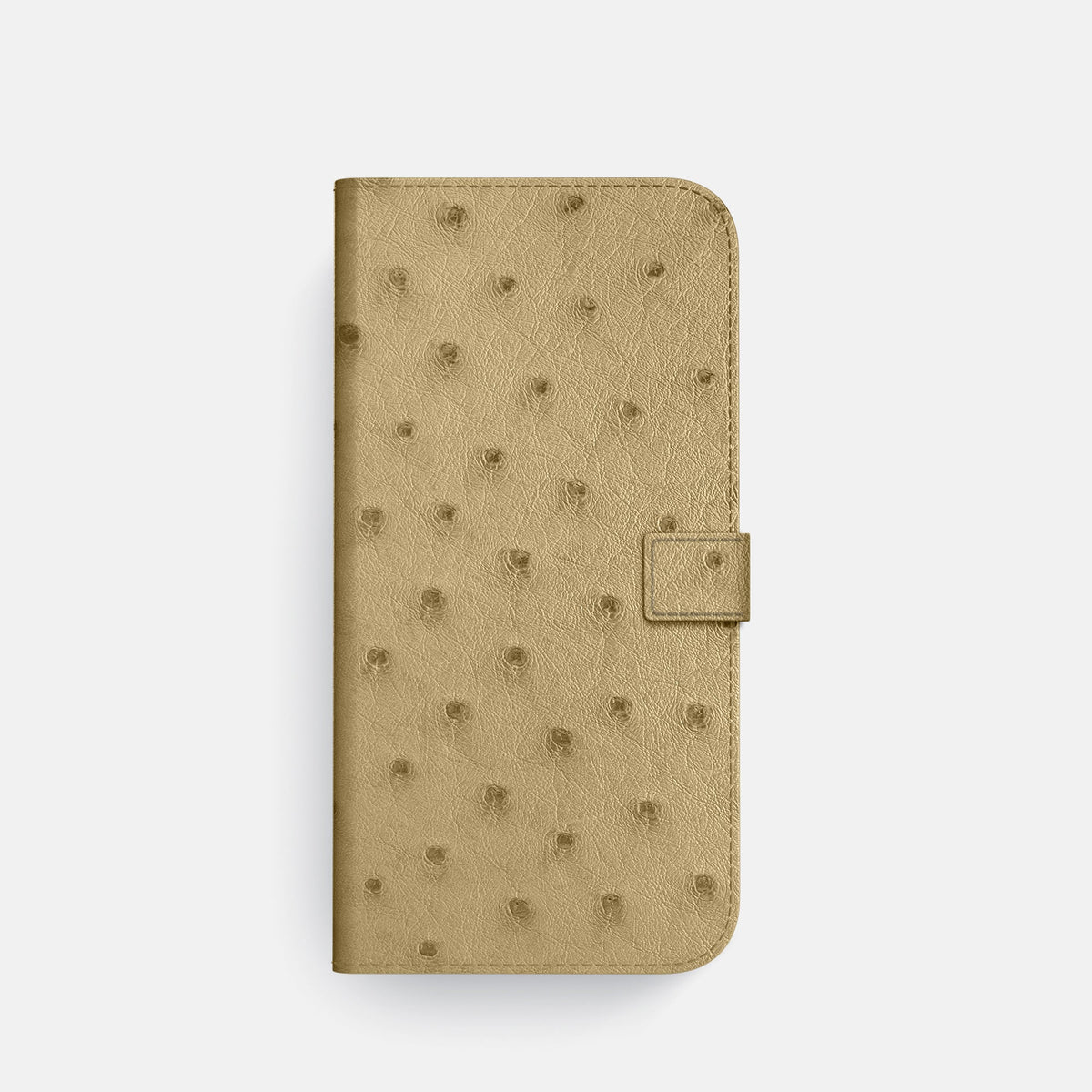 Folio Case with Clasp For iPhone 18 Pro In Ostrich -4 | Desert-Sand-Steel