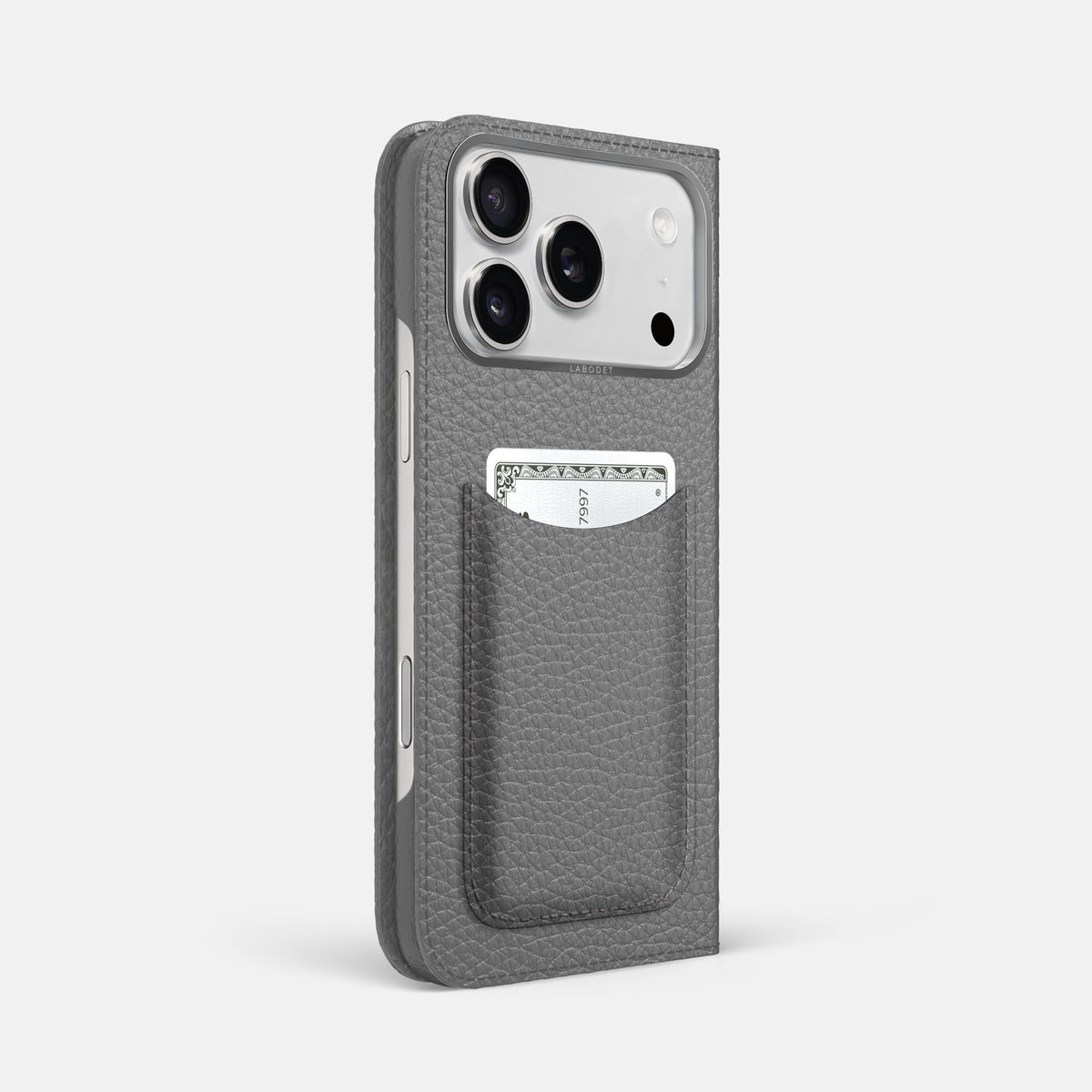 Folio Case with Card For iPhone 18 Pro Max In Calf -1 | Souris-Steel