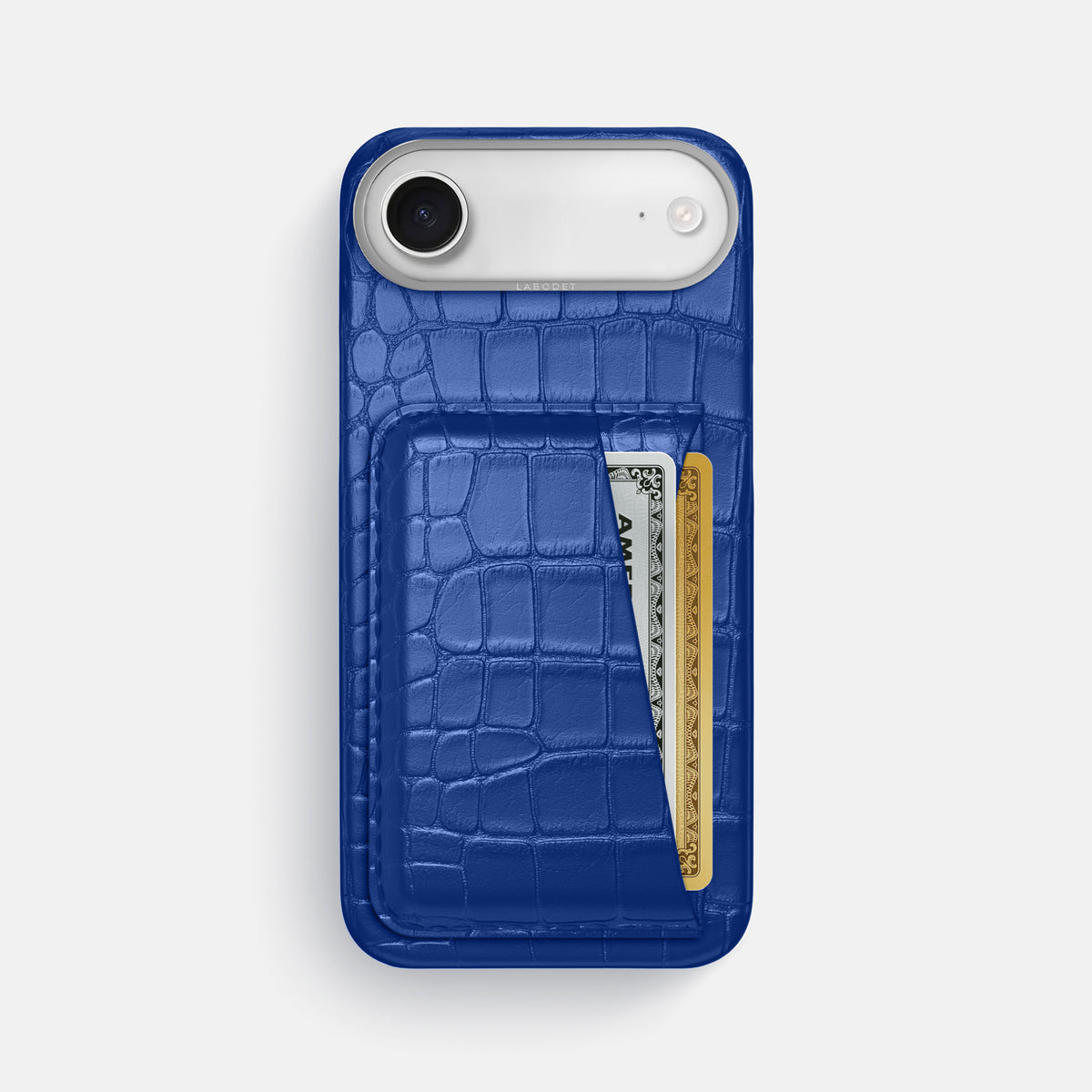 Double Card Case For iPhone 17 Air In Alligator -1 | Royal-Blue-Steel
