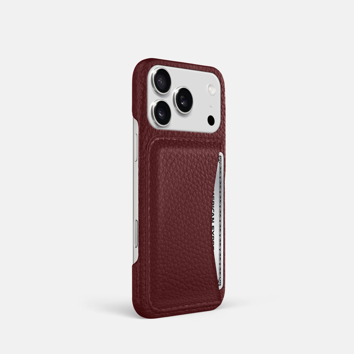 Slim Card Case For iPhone 18 Pro In Calf -2 | Bordeaux