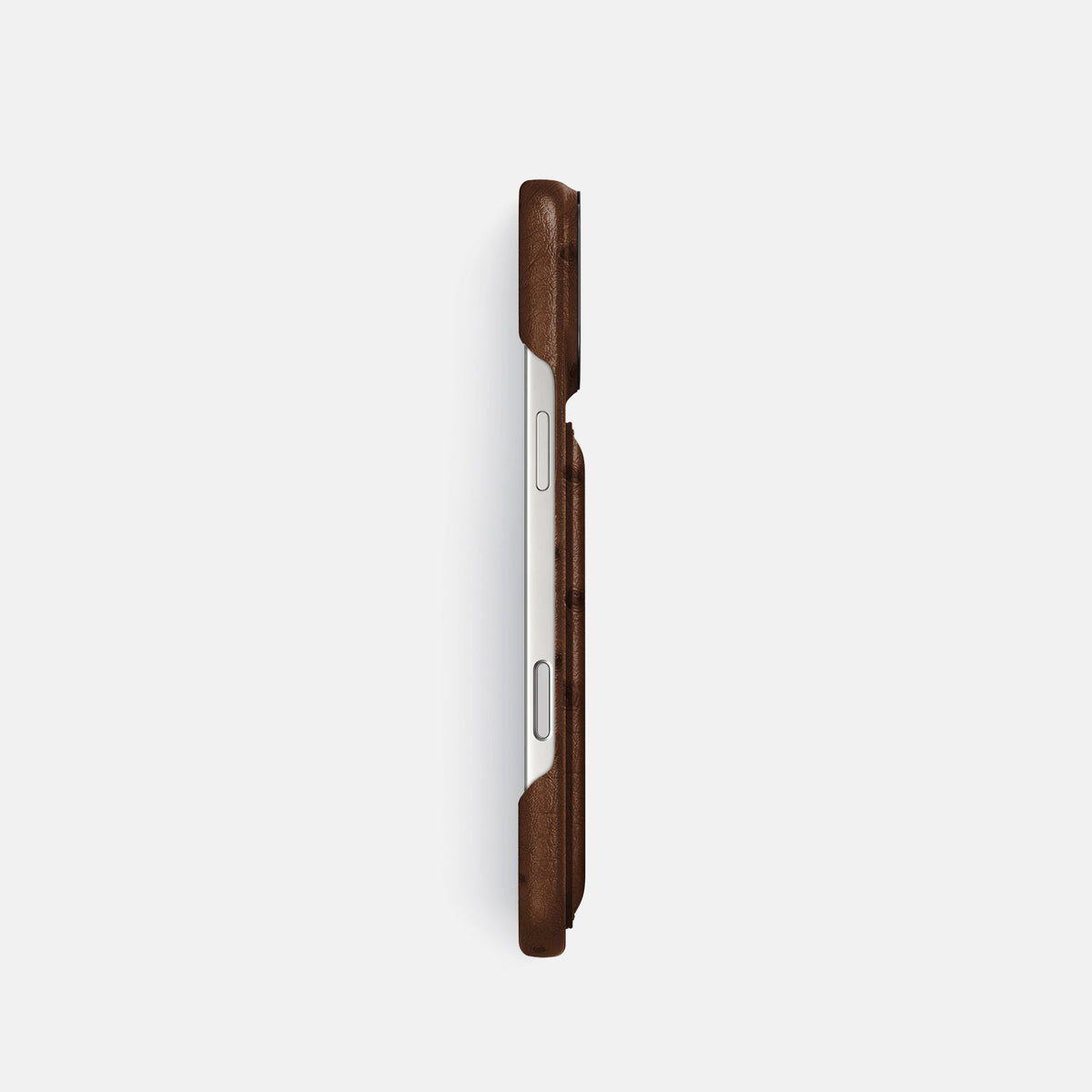 Double Card Case For iPhone 18 Pro In Ostrich -3 | Chocolate-Black