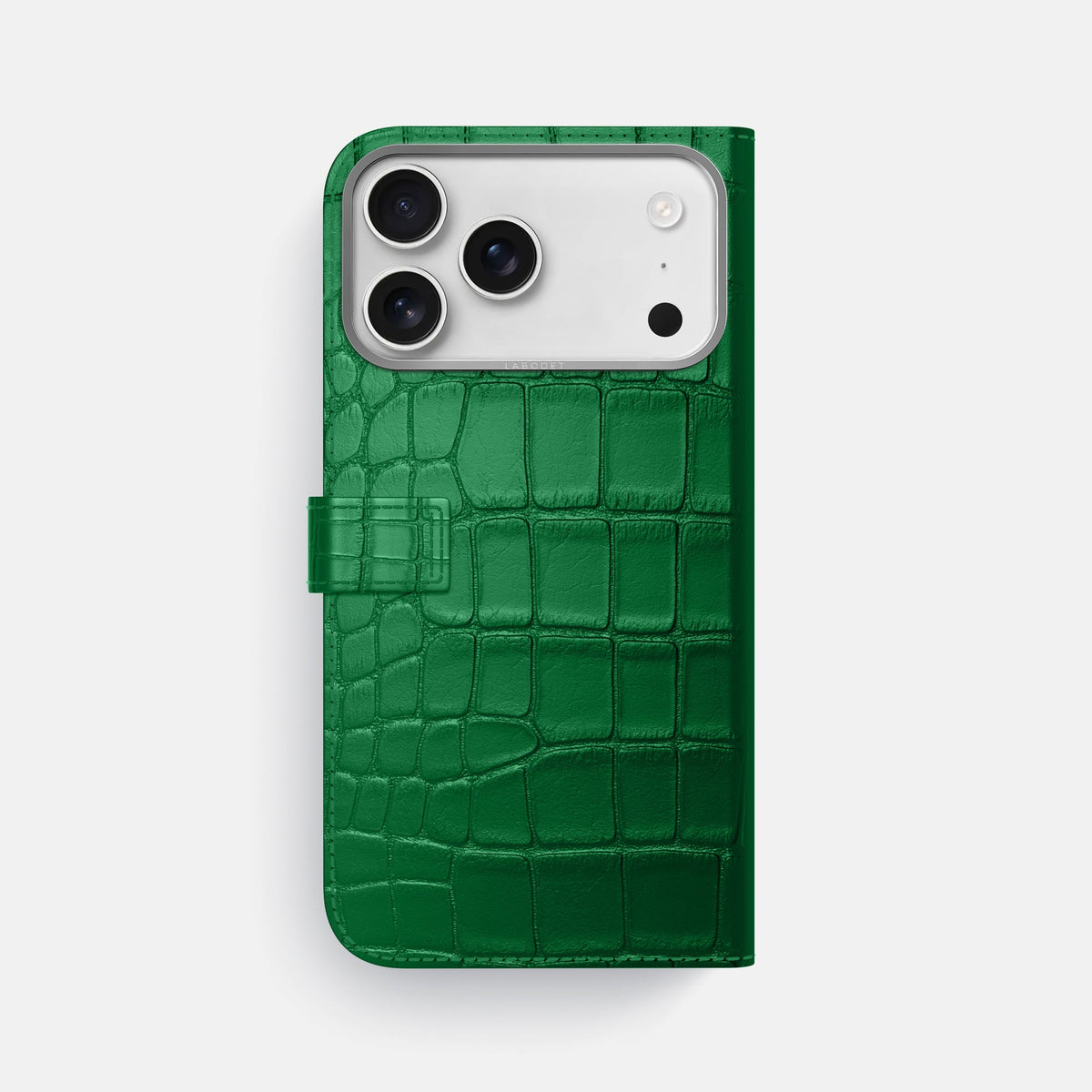 Folio Case with Clasp For iPhone 18 Pro Max In Alligator -3 | Forest-Green-Steel