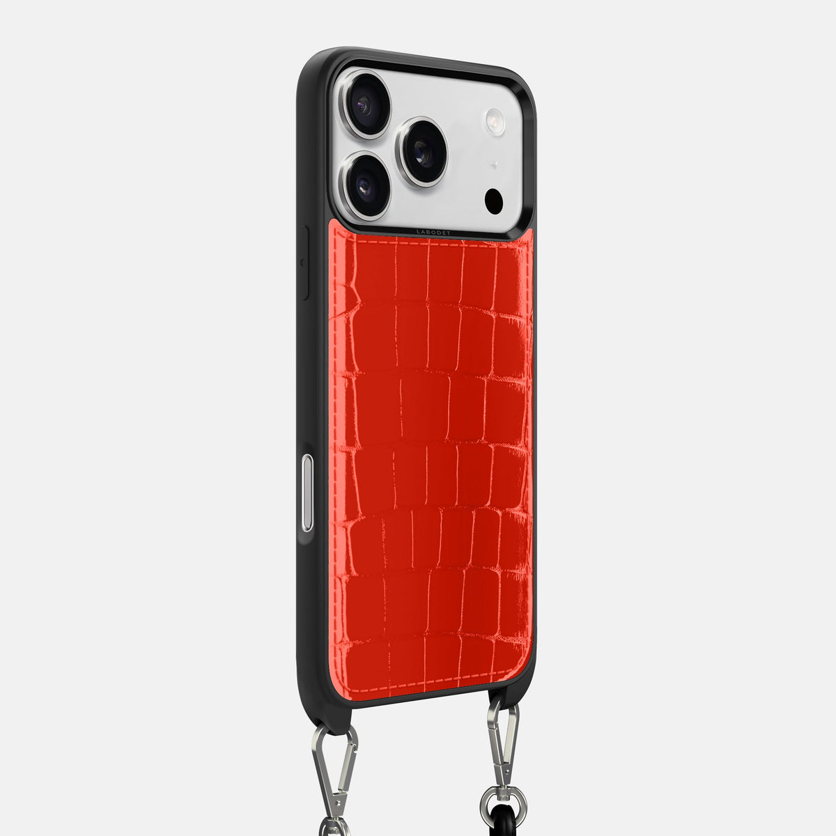 Crossbody Sport Case For iPhone 18 Pro Max In Shiny Alligator -2 | Coral-Orange
