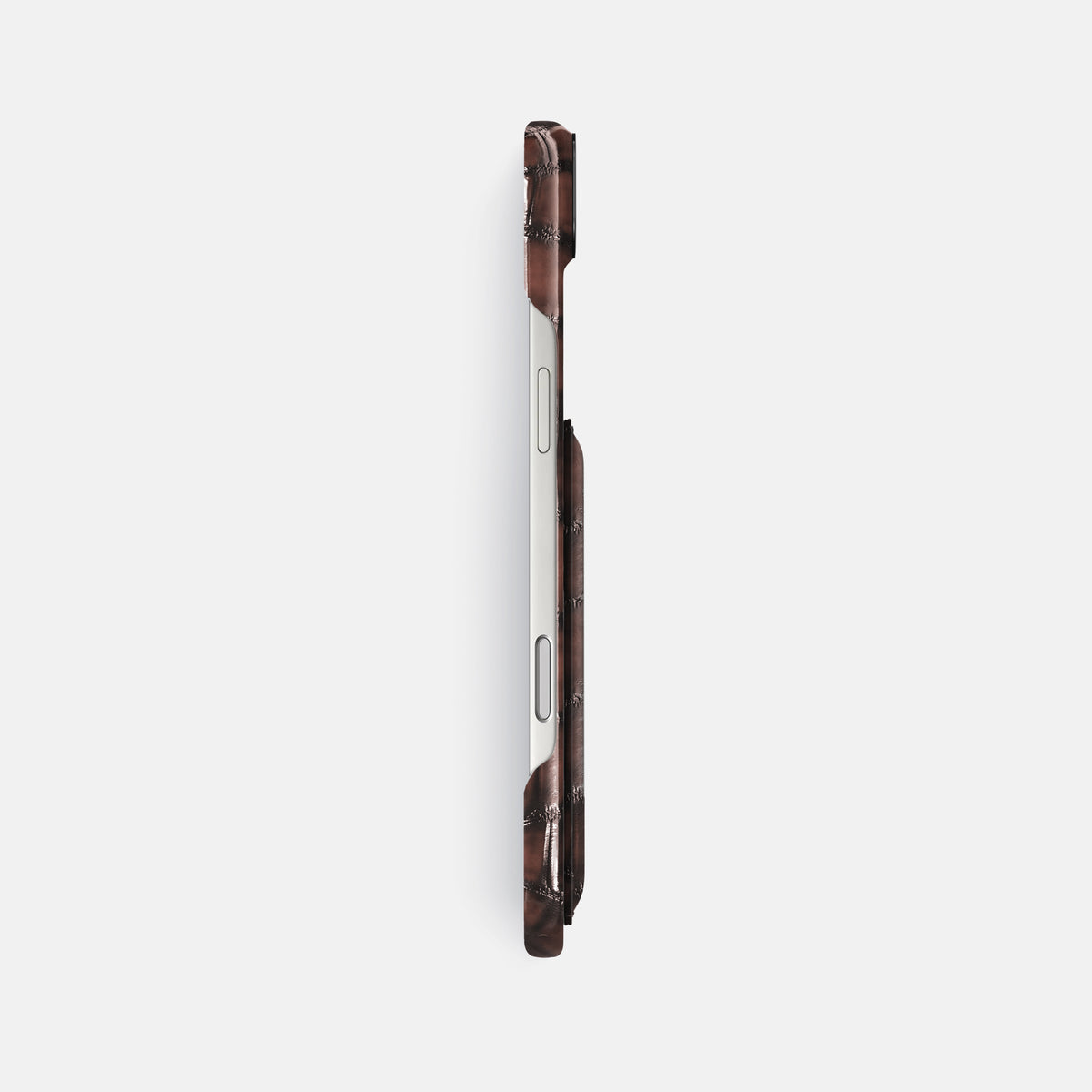 Double Card Case For iPhone 17 Air In Patina Alligator -3 | Havana-Brown-Black