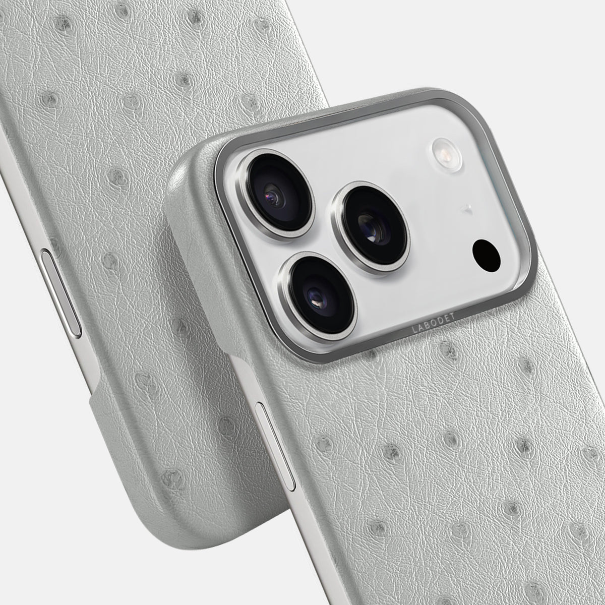 Classic Case For iPhone 17 Pro Max In Ostrich -6 | White-Steel