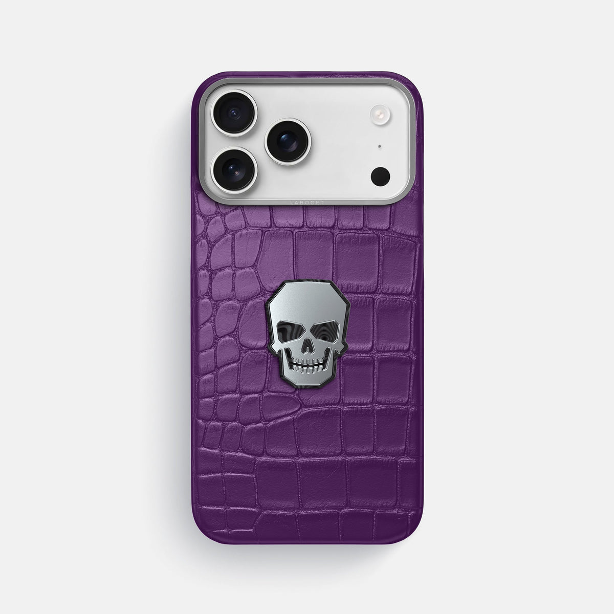 Classic Case With Titanium Skull For iPhone 18 Pro Max In Alligator -1 | Purple-Steel
