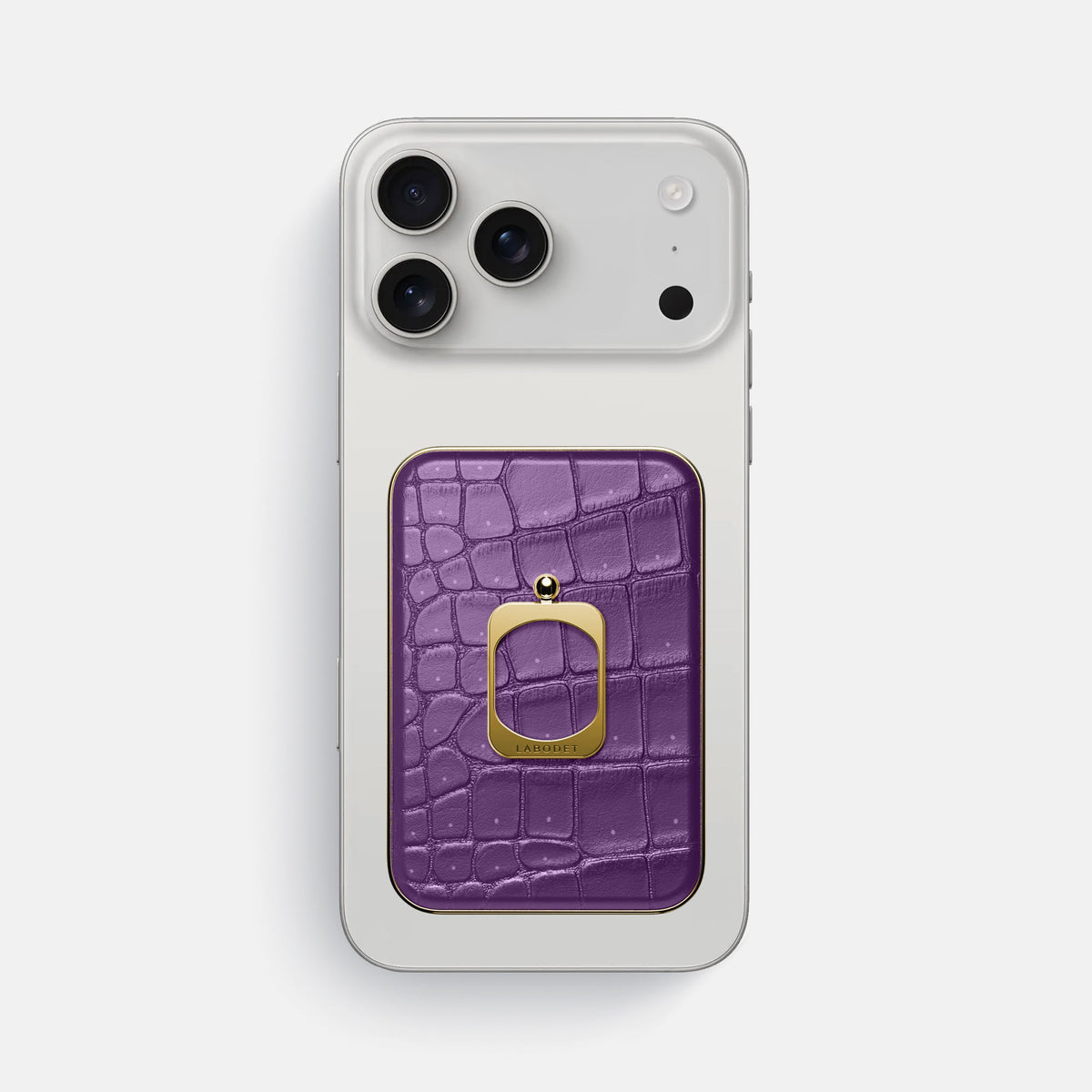 MagSafe Ring For iPhone 18 Pro Max In Porosus Crocodile -2 | Purple-Gold