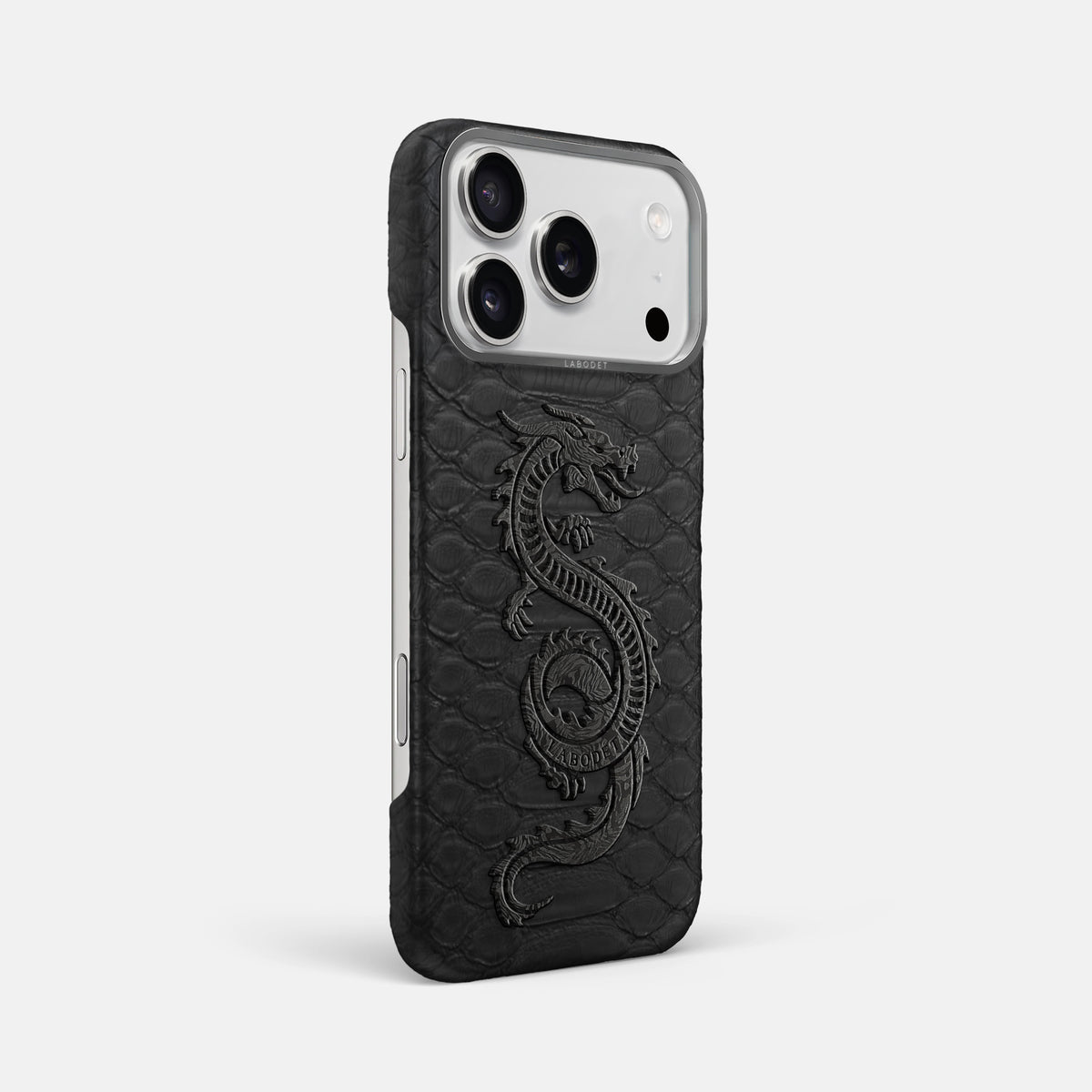 Classic Case With Carbon Dragon For iPhone 17 Pro Max In Python -2 | Black-Steel