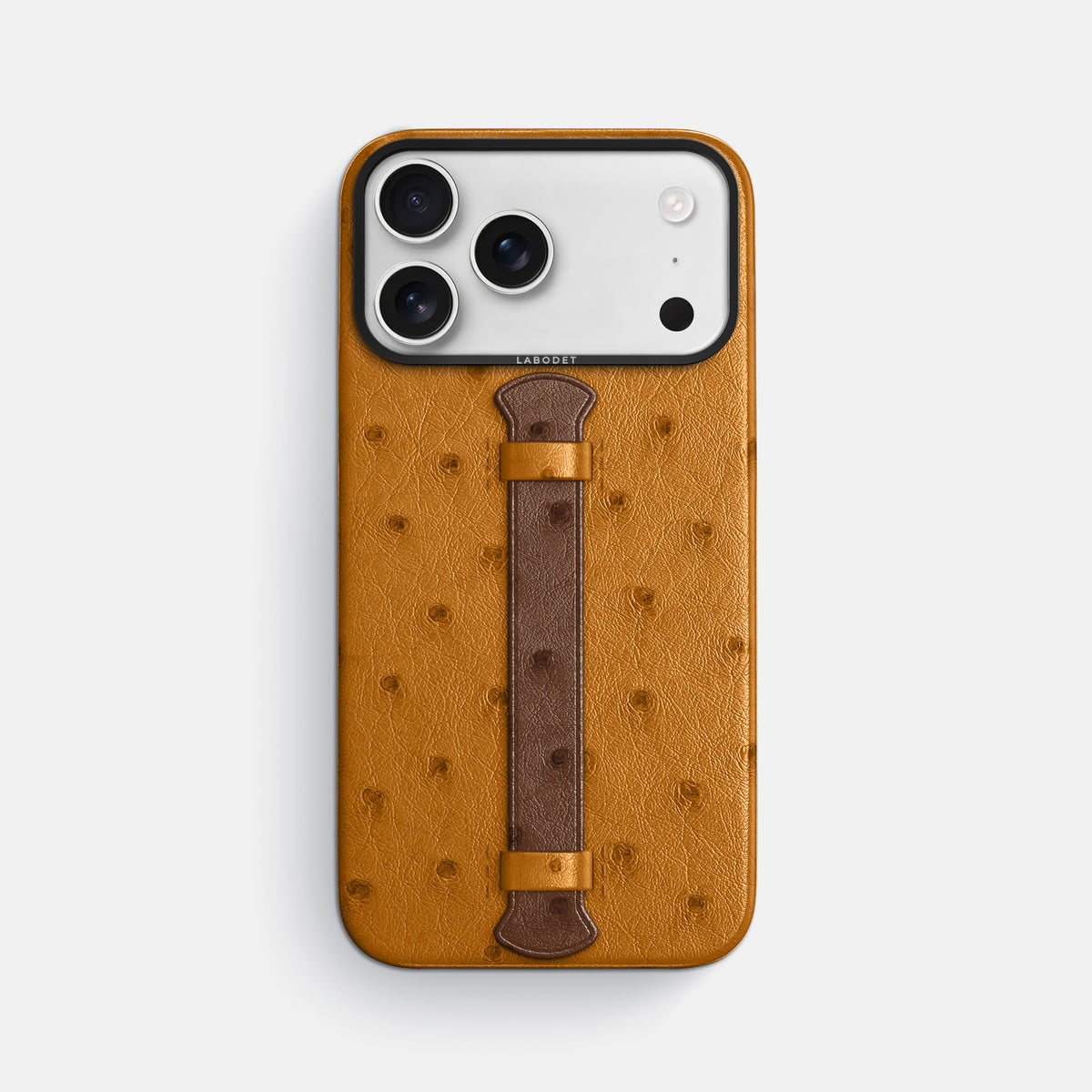 Center Handle Coloré For iPhone 17 Pro Max In Ostrich -1 | Chestnut-Black