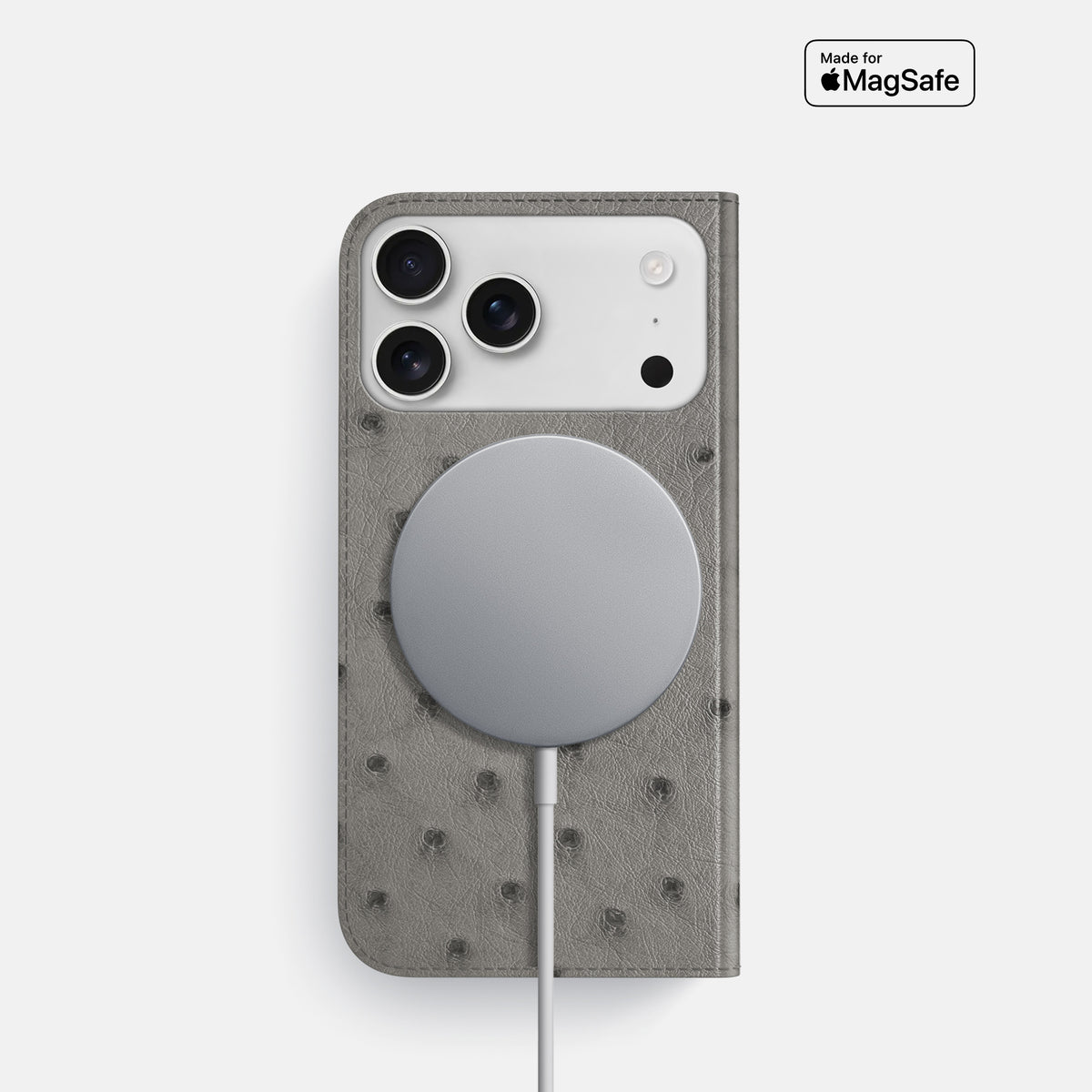 Folio Slim Case For iPhone 17 Pro In Ostrich -3 | Grey